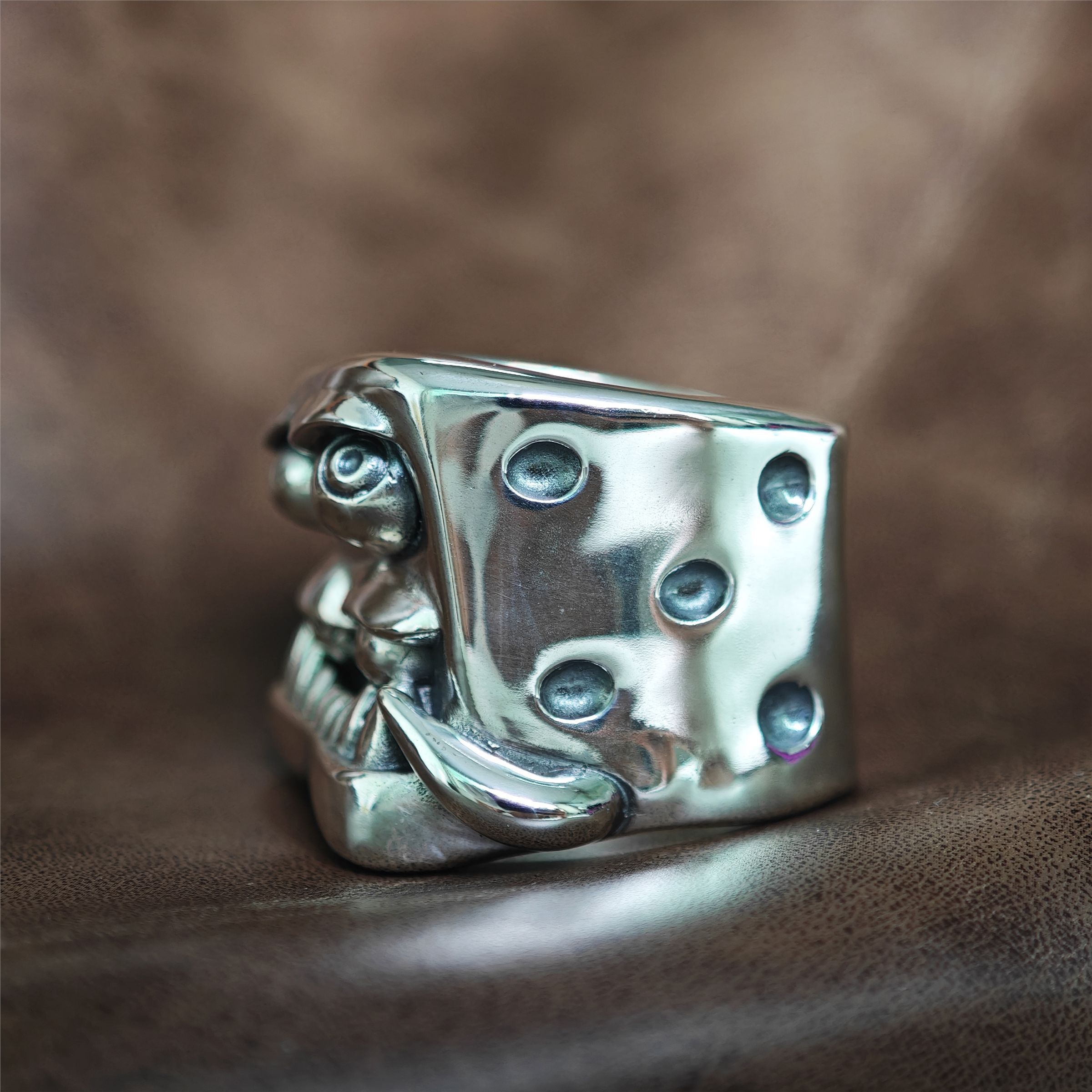 Jewelry Punk Jewelry Rings Open Size Chrome Ring (Size 7-13) Size ONE SIZE - 4 Thumbnail