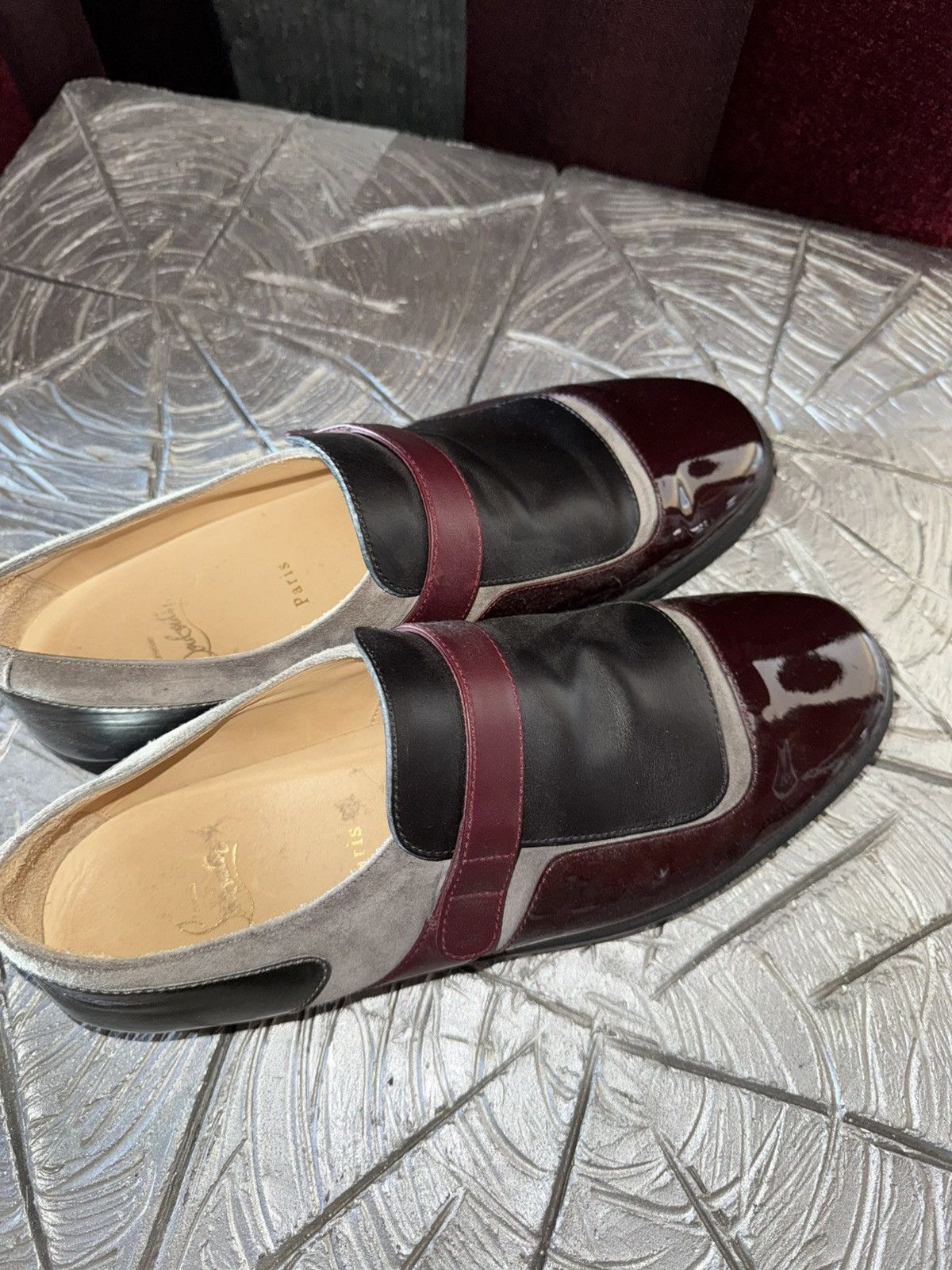 Christian Louboutin Christian Louboutin Black/Maroon Formal Shoes Size US 13 / EU 46 - 2 Thumbnail