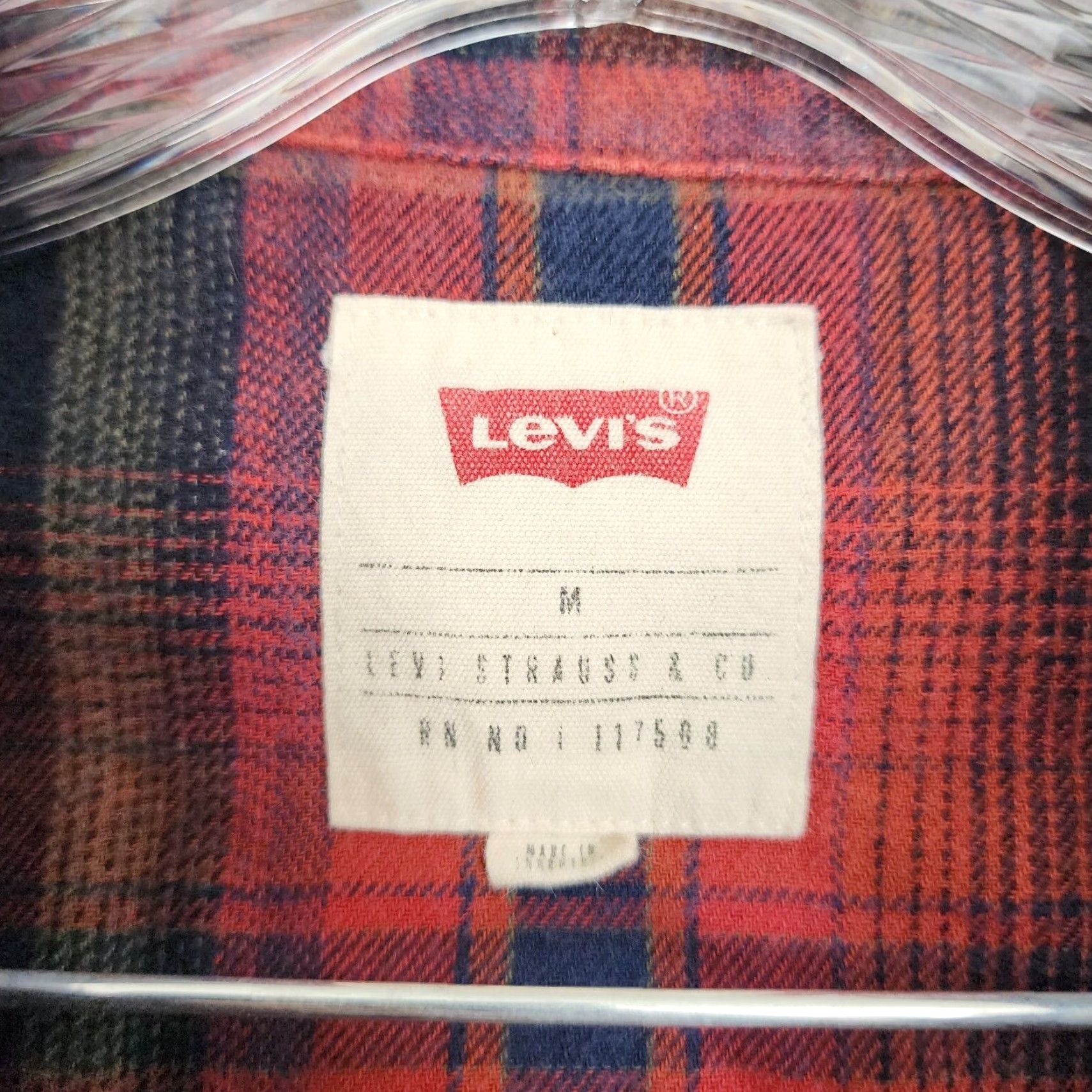 Levi's Levis Mens Red Plaid Flannel Shirt Long Sleeve Size Medium Size US M / EU 48-50 / 2 - 4 Thumbnail