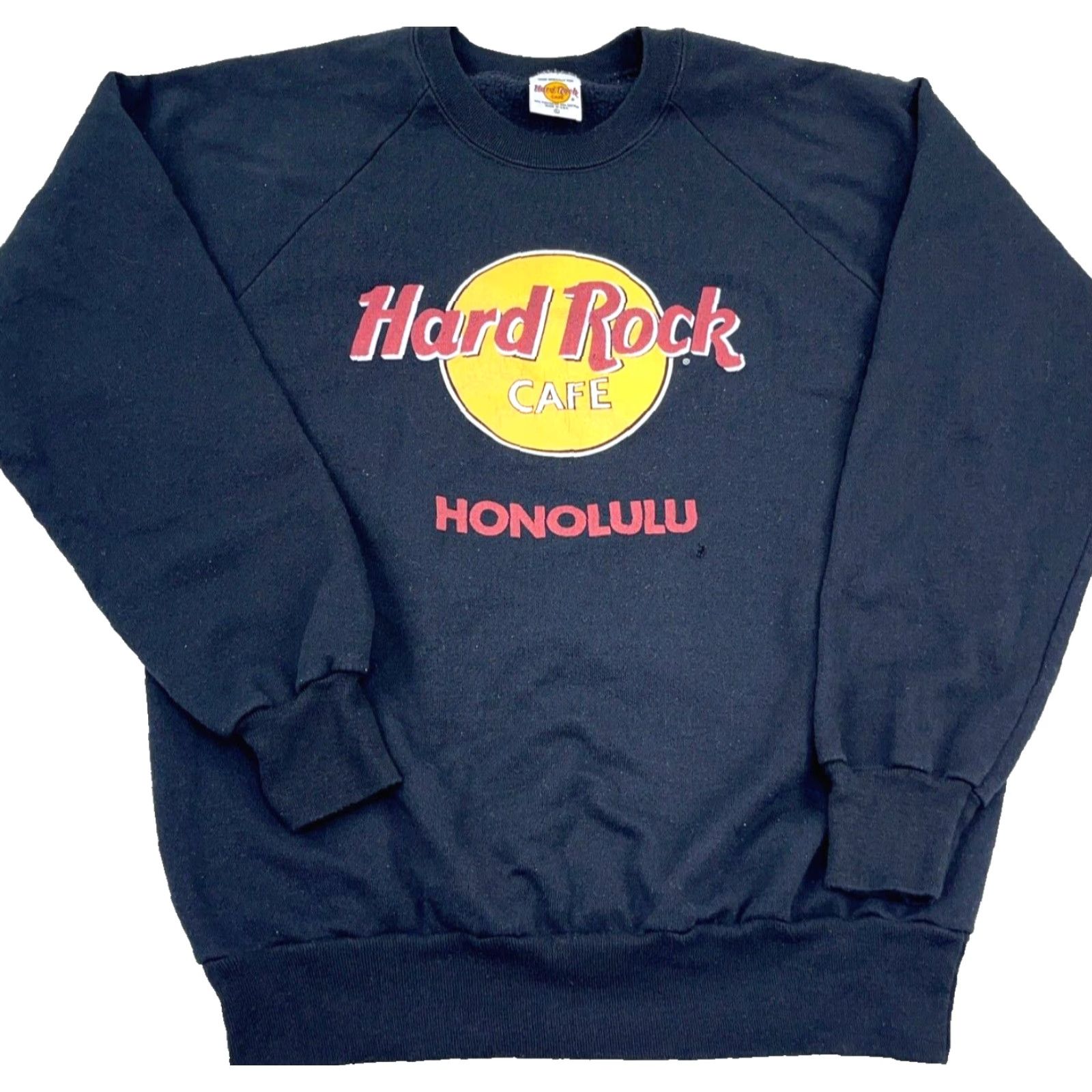 Hard Rock Cafe VINTAGE Hard Rock Cafe Sweatshirt Men L Black Crew Neck 90s Honolulu Hawaii Graphic Print Embroidered Logo Size US L / EU 52-54 / 3 - 2 Thumbnail