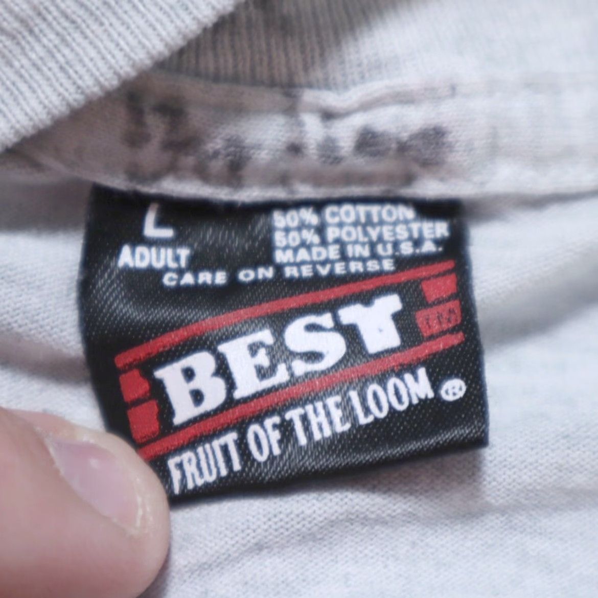 Fruit Of The Loom VINTAGE Fruit of the Loom Shirt Gray Mens L VTG Cool Smiley Face Shades Solid T-Shirt Size US L / EU 52-54 / 3 - 5 Thumbnail