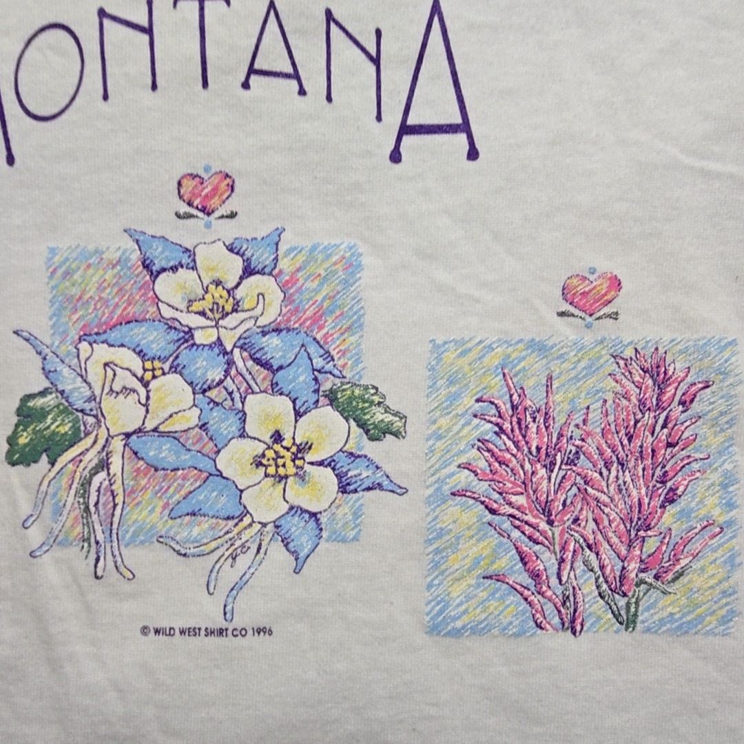 Vintage Vintage Montana Wildflowers Tee White Floral Print XL Shirt Size XL / US 12-14 / IT 48-50 - 5 Thumbnail