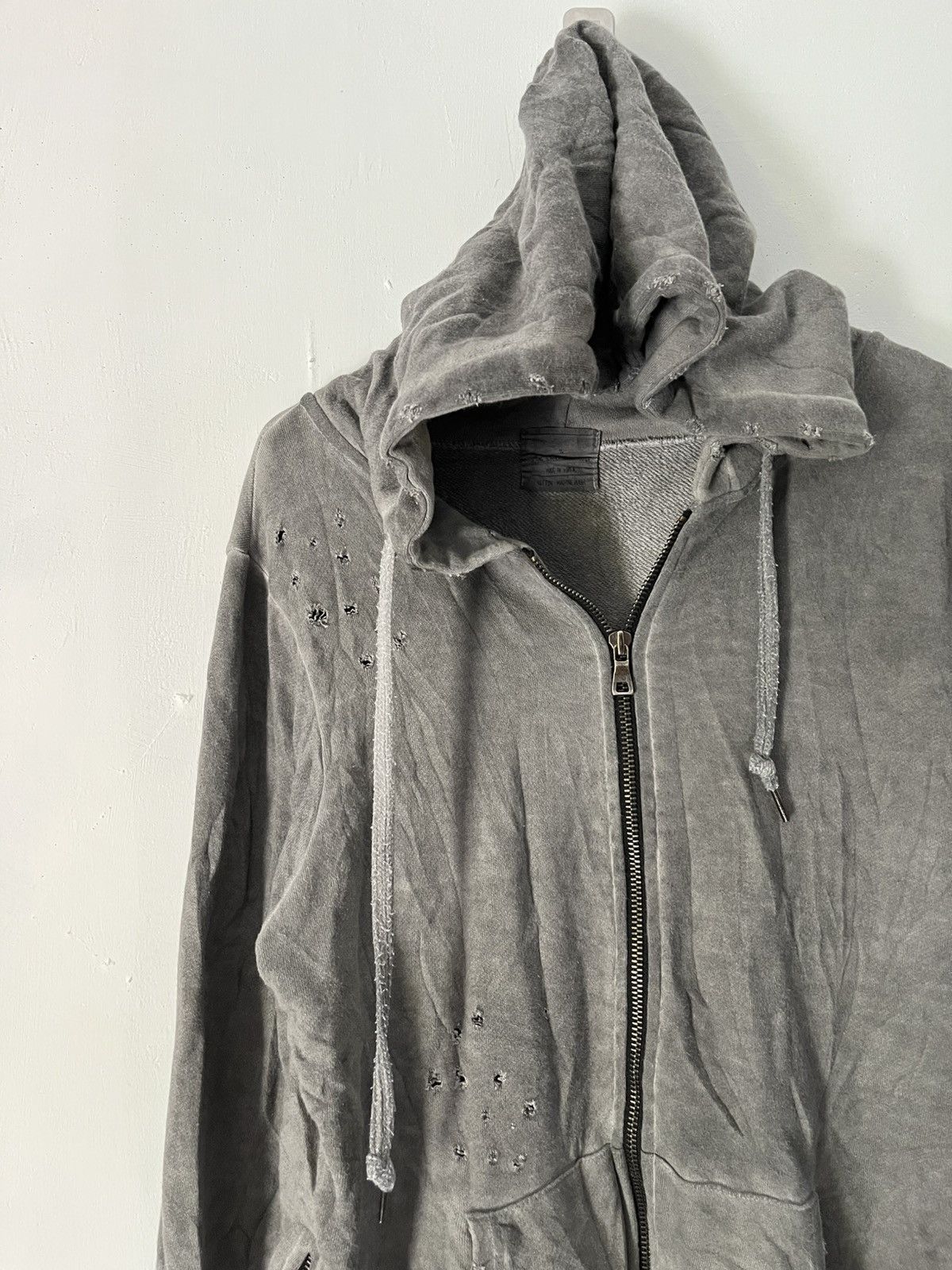 5351 POUR LES HOMMES Unknwn balmain style j2 distressed wash multi zipper hoodie Size US XL / EU 56 / 4 - 3 Thumbnail
