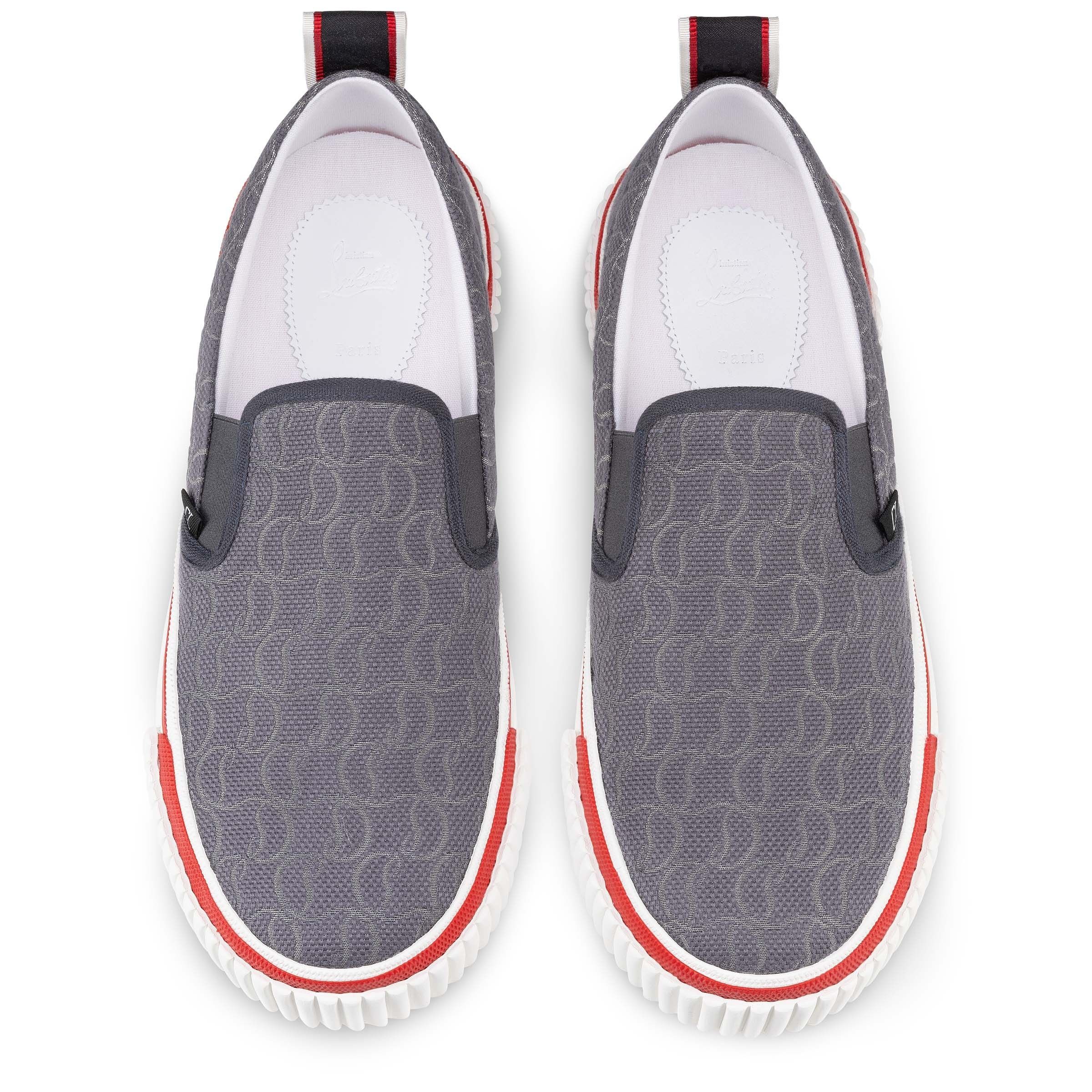 Christian Louboutin o1s1wg110625 Pedro Boat Flat Jacquard in Grey Size US 11.5 / EU 44-45 - 3 Thumbnail
