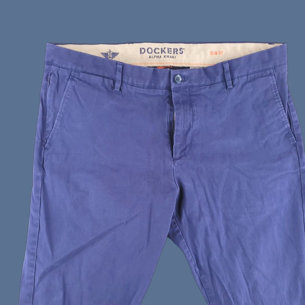 Dockers Dockers Pants Mens 38x28 Slim Alpha Khaki Chino Cotton Dress Casual Blue Size US 38 / EU 54 - 1 Thumbnail
