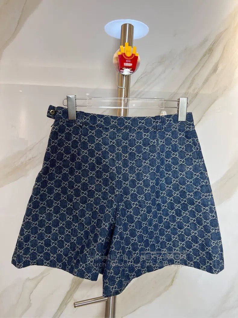 Gucci Gucci Blue printed denim shorts Size 27" / US 4 / IT 40 - 2 Thumbnail