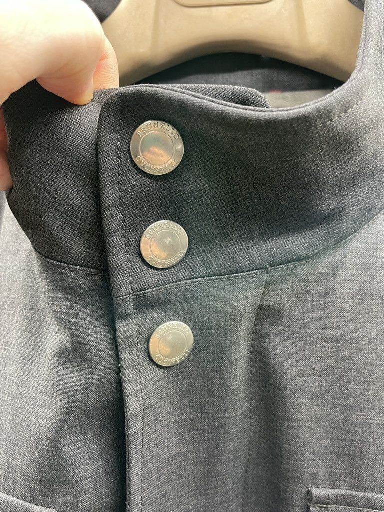 Brunello Cucinelli BRUNELLO CUCINELLI Wool Nylon Charcoal Utility Jacket Size US L / EU 52-54 / 3 - 6 Thumbnail