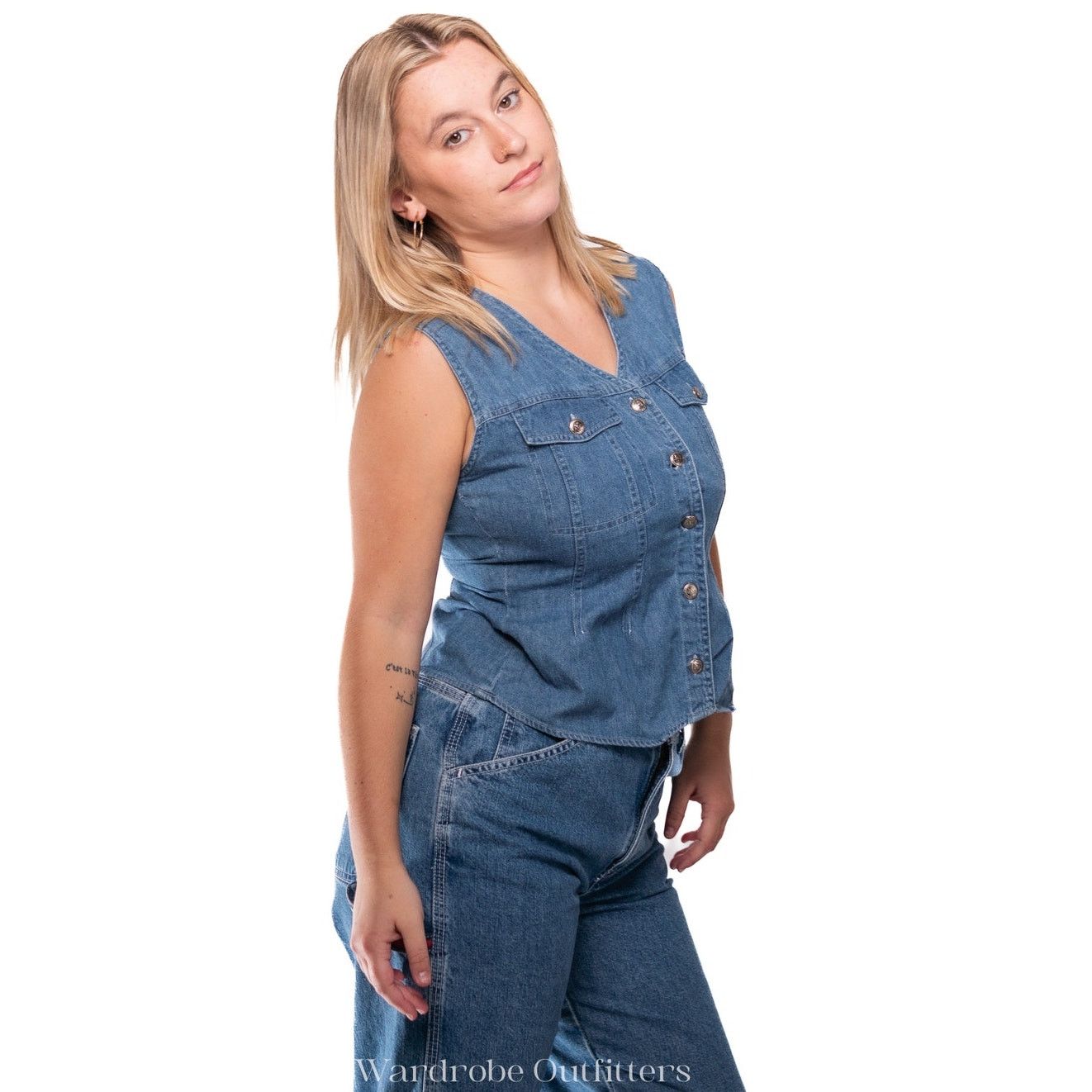 Vintage Vintage 90s Western Denim Vest Size S / US 4 / IT 40 - 3 Thumbnail
