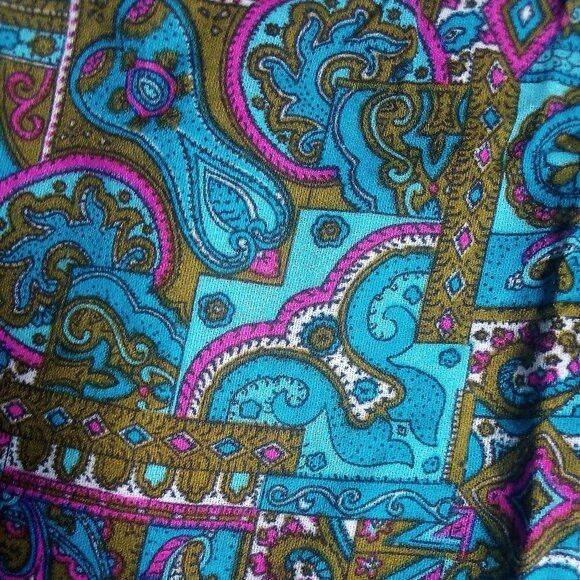 Other Vintage 60s Fritzi Paisley Geometric Psychedelic Top Hippie Size L / US 10 / IT 46 - 8 Thumbnail