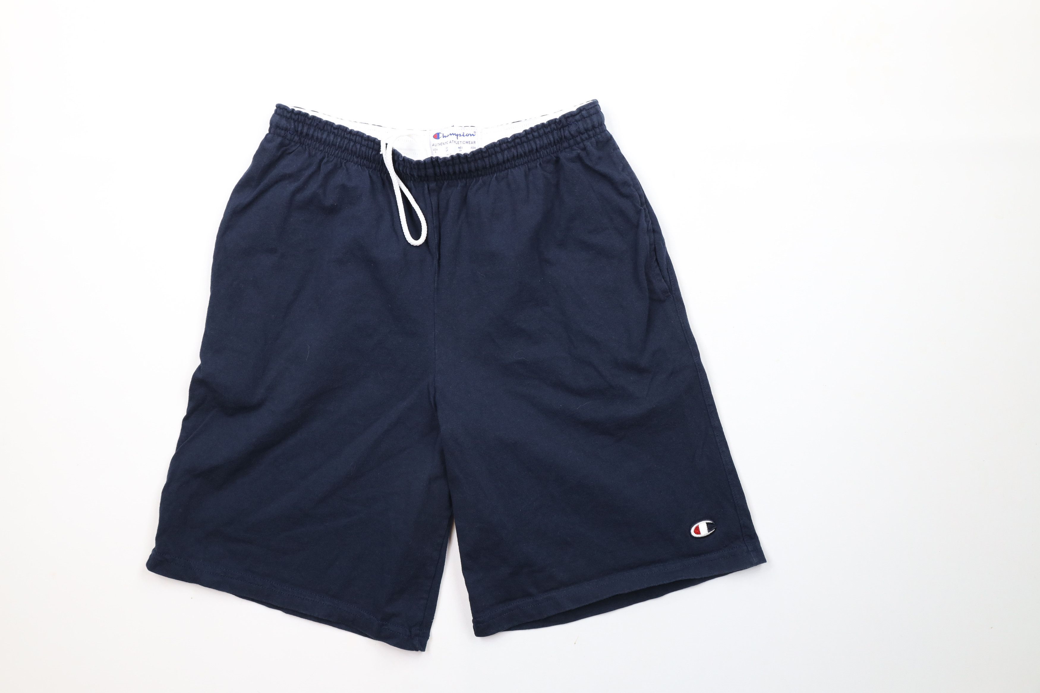 Champion × Vintage Vintage Champion Logo Above Knee Cotton Shorts Navy Blue Size US 30 / EU 46 - 1 Thumbnail
