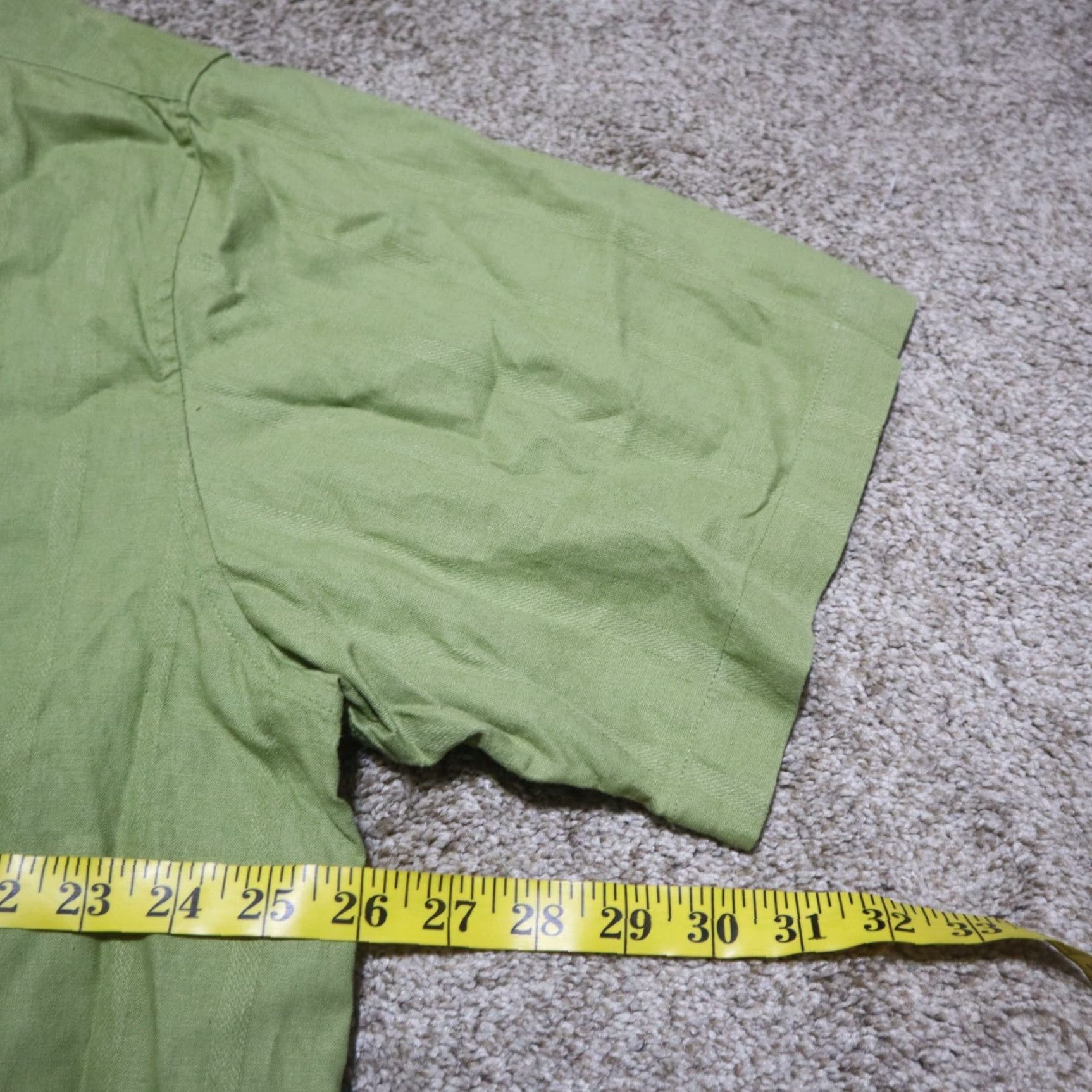 George VINTAGE George Shirt Mens XL Green Stripes Rayon Long Sleeve Button-Up 46/48 Size US XL / EU 56 / 4 - 5 Thumbnail