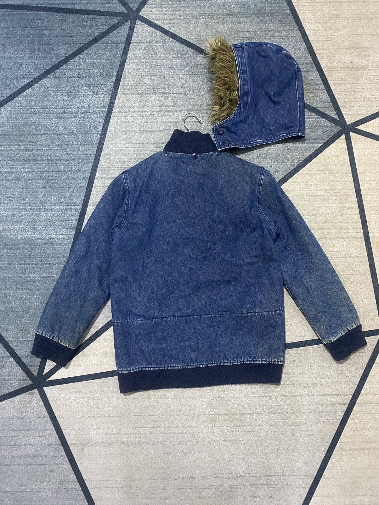 Other DENIM BOMBER JACKET DETACHABLE HOOD FULLZIPPER BUTTON Size US M / EU 48-50 / 2 - 6 Thumbnail
