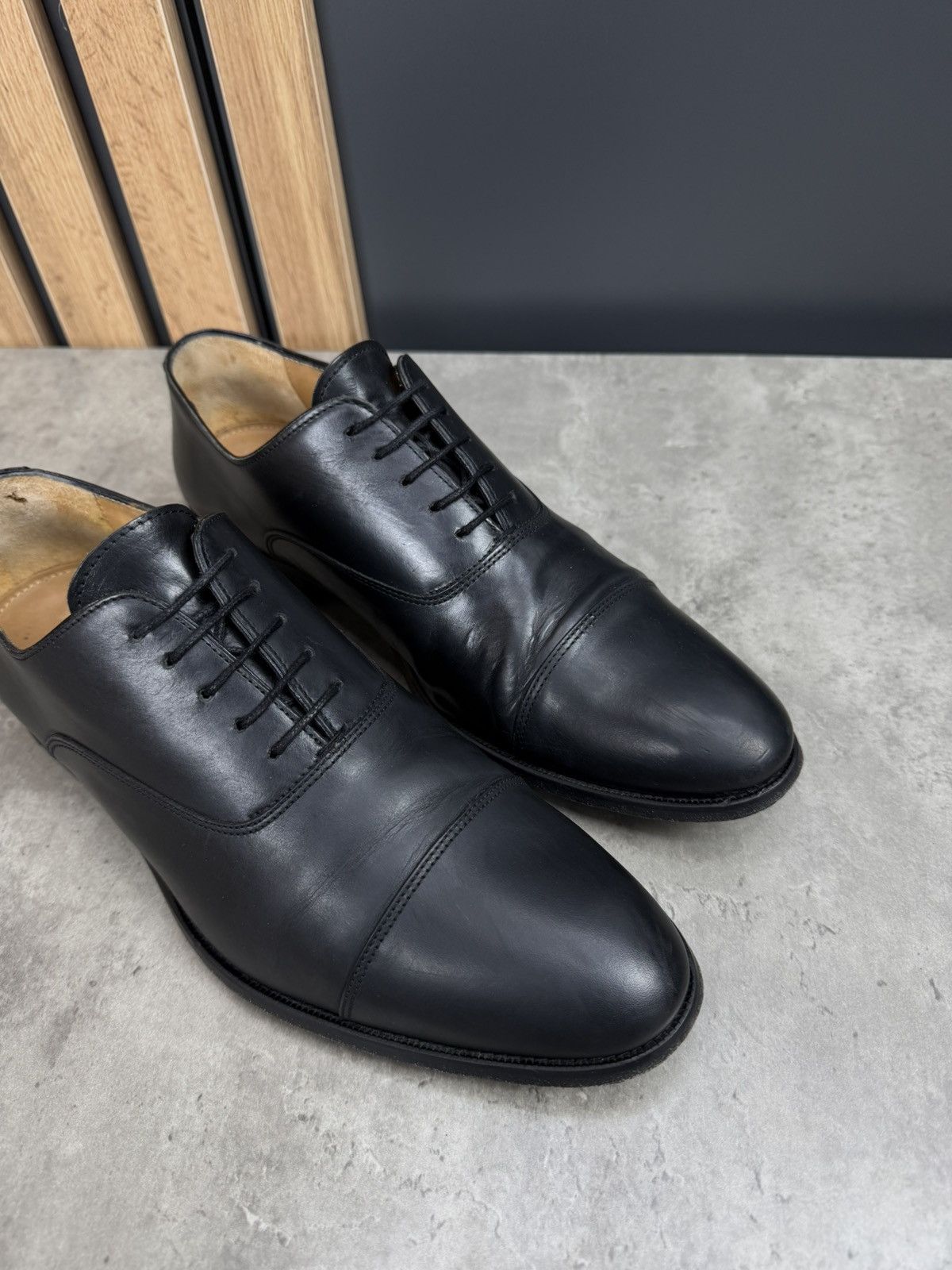 Suitsupply SuitSupply Black Cap Toe Oxford Shoes Leather Size 42 1/2 Size US 9.5 / EU 42-43 - 3 Thumbnail