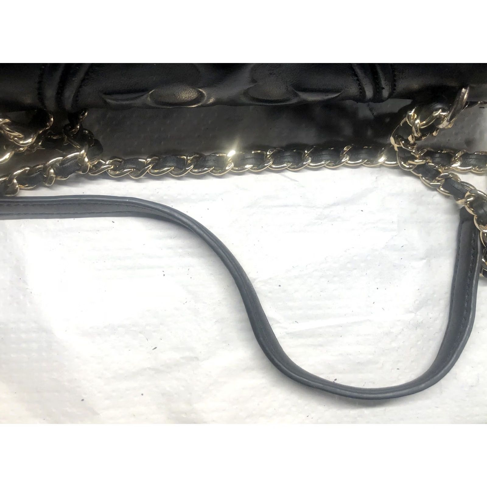 Tory Burch Tory Burch Fleming Shoulder Bag Black Leather Gold Medium Womens Size ONE SIZE - 7 Thumbnail