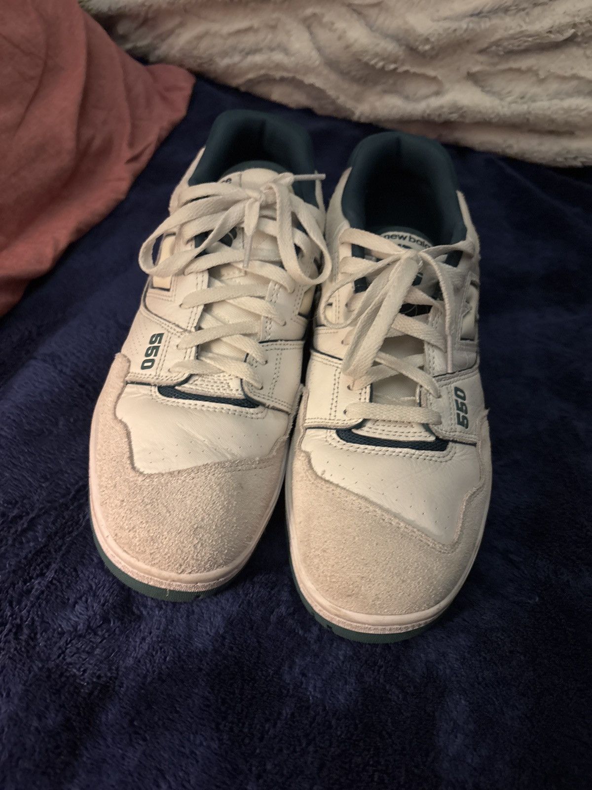 New Balance New Balance 550 White/Green Size US 11.5 / EU 44-45 - 6 Thumbnail