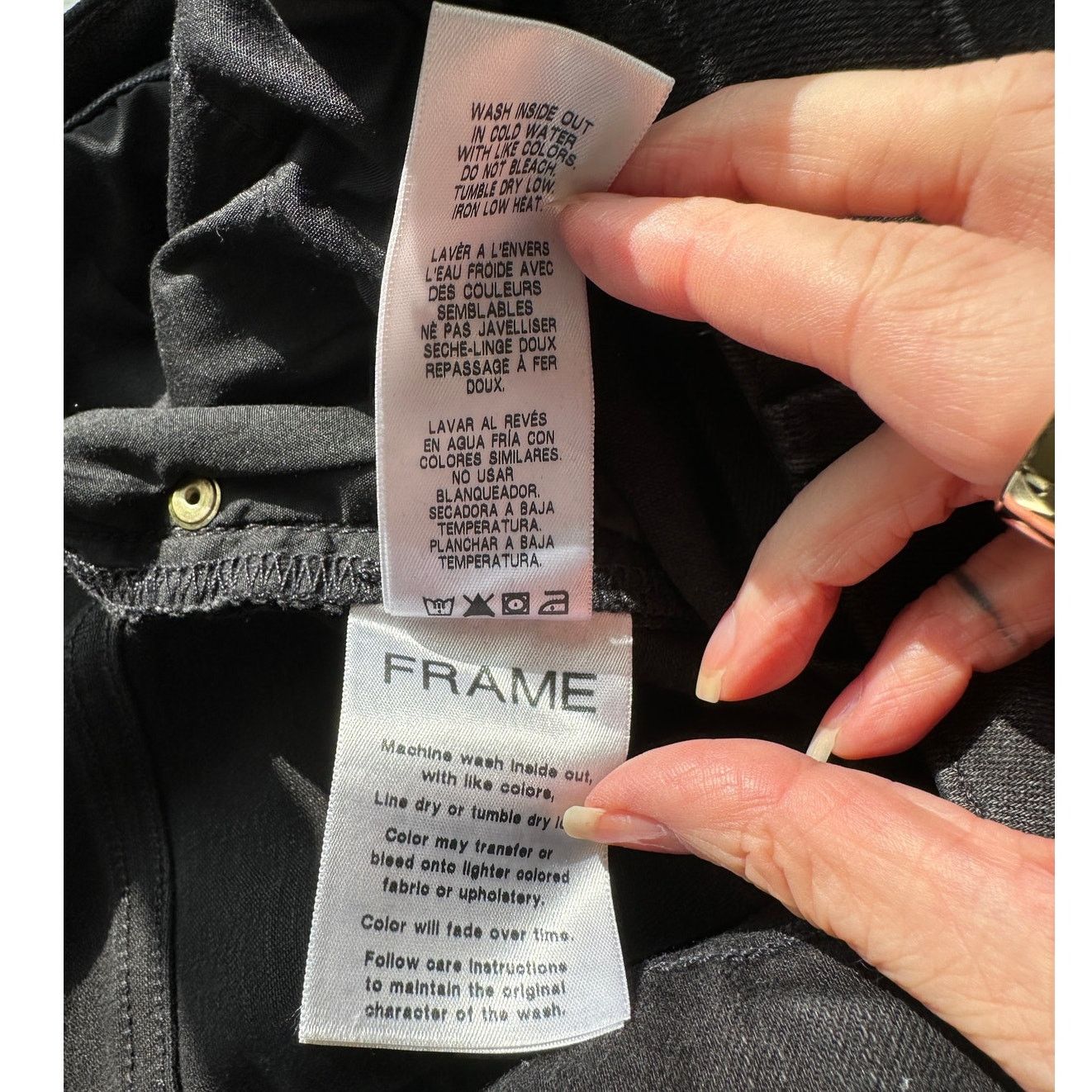 Frame NWT Frame Le High Straight Jeans Black Raw Hem Women's 27 Size 27" / US 4 / IT 40 - 9 Thumbnail