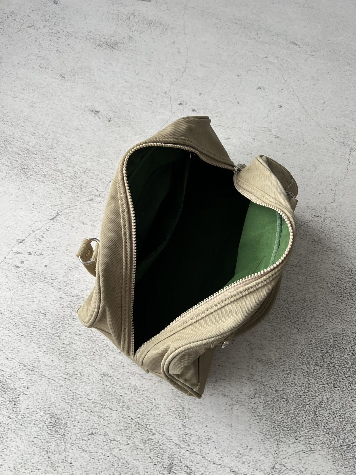 Lacoste 🐊Y2K Lacoste Vintage Bowling Bag Beige Green Croc 2000s Size ONE SIZE - 13 Thumbnail