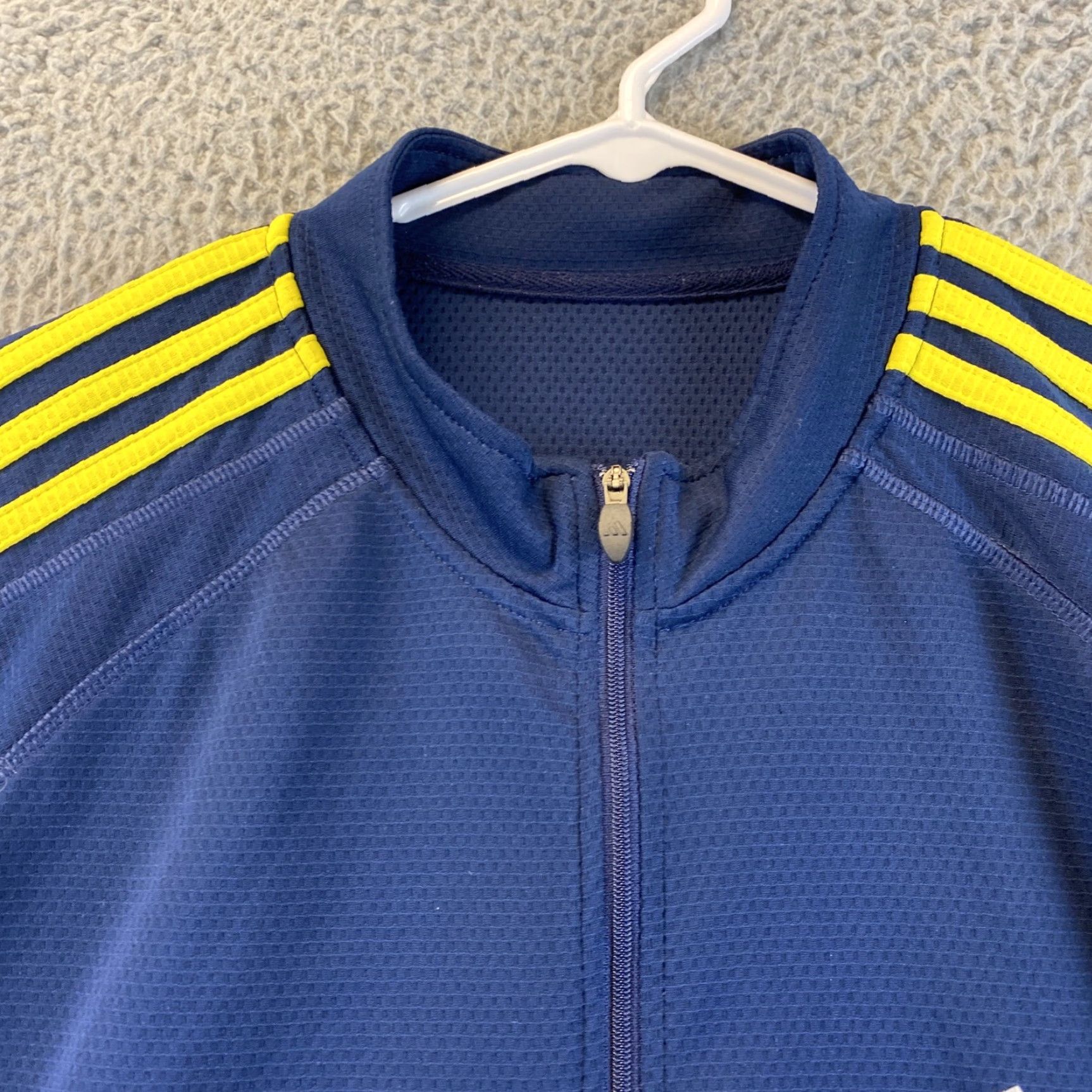 Adidas Adidas Golf Mens Climalite 1/4 Zip Pullover Long Sleeve Blue L Yellow /40-54 Size US L / EU 52-54 / 3 - 4 Thumbnail
