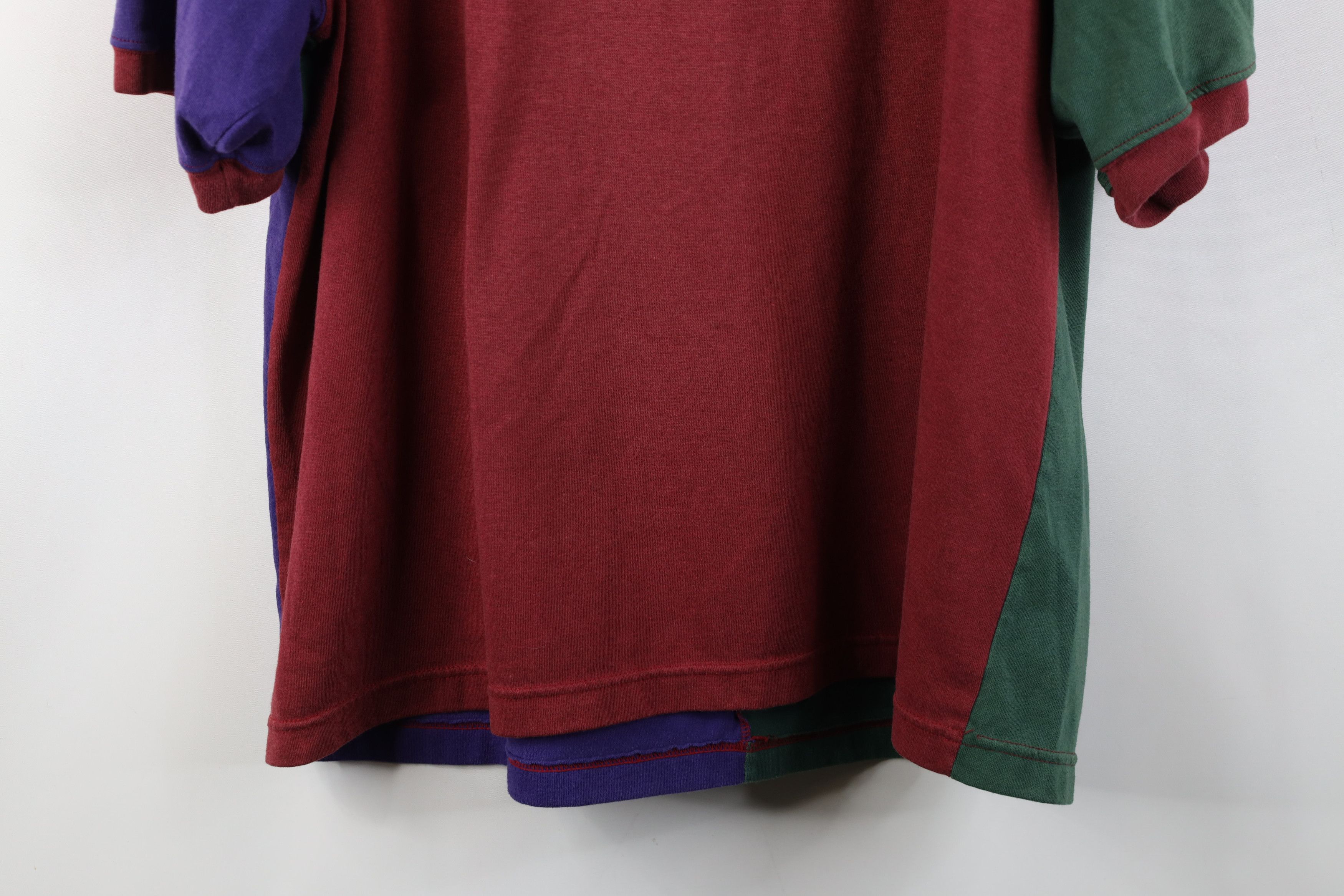 Vintage Vintage 90s Streetwear Block Short Sleeve Ringer T-Shirt Size US XL / EU 56 / 4 - 14 Thumbnail