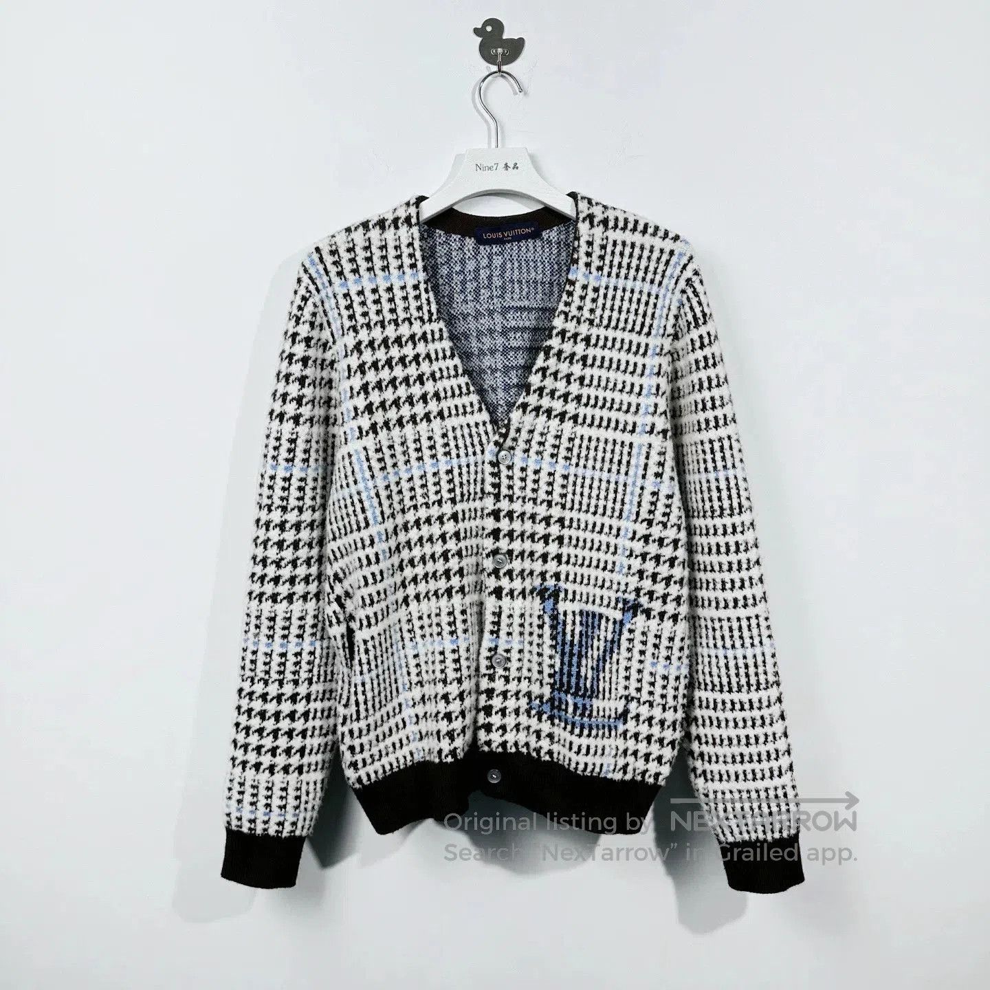 Louis Vuitton Louis Vuitton Houndstooth V-Neck Cardigan. Size US XL / EU 56 / 4 - 1 Thumbnail