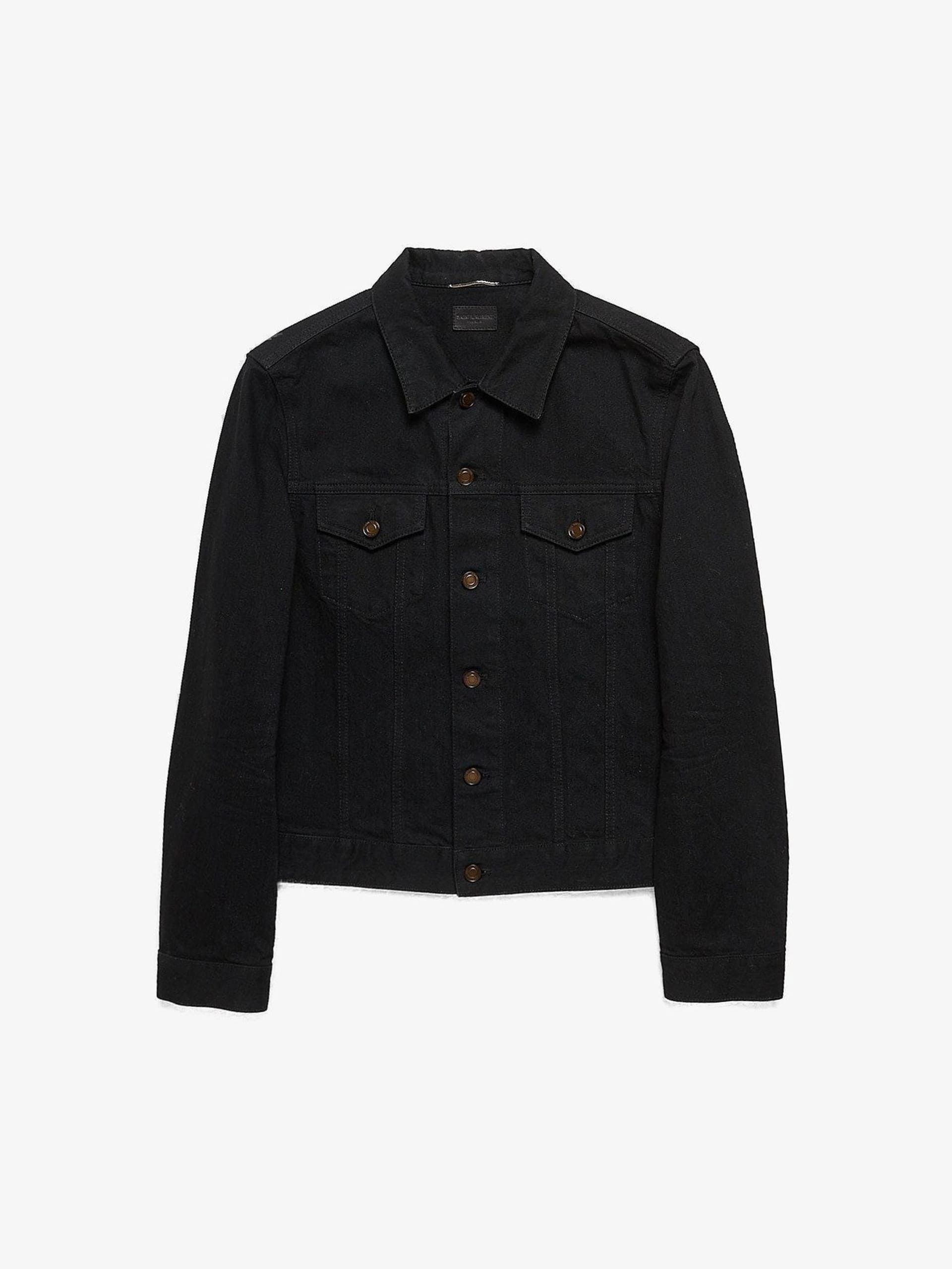 Saint Laurent Paris Black Cotton Denim Jacket Size US XL / EU 56 / 4 - 1 Thumbnail
