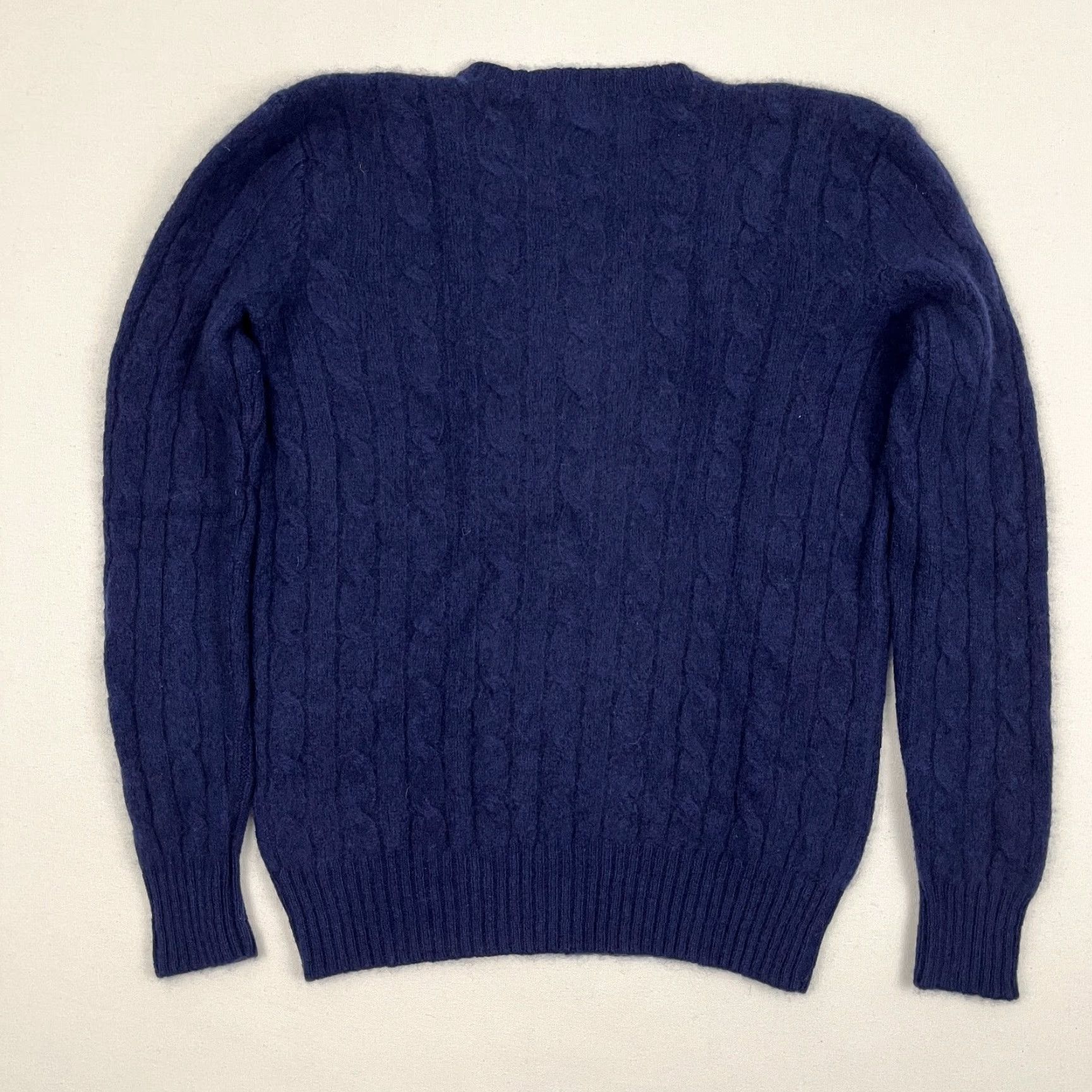 Polo Ralph Lauren Polo Ralph Lauren Cashmere Sweater Womens S Blue Cable Knit Ribbed Crew Academia Size S / US 4 / IT 40 - 7 Thumbnail
