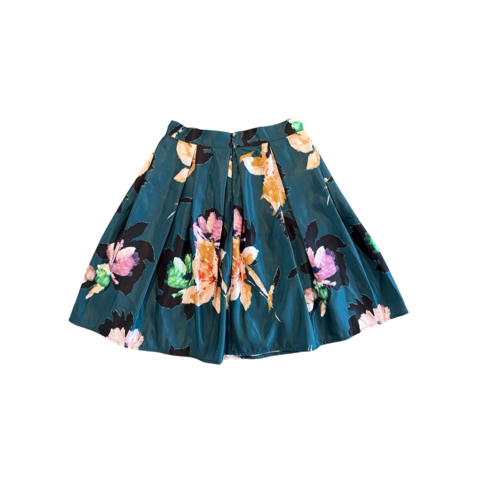 The Unbranded Brand Chicwish Women’s L Floral High Waisted Pleated Teal Skirt Size 30" / US 8 / IT 44 - 5 Thumbnail