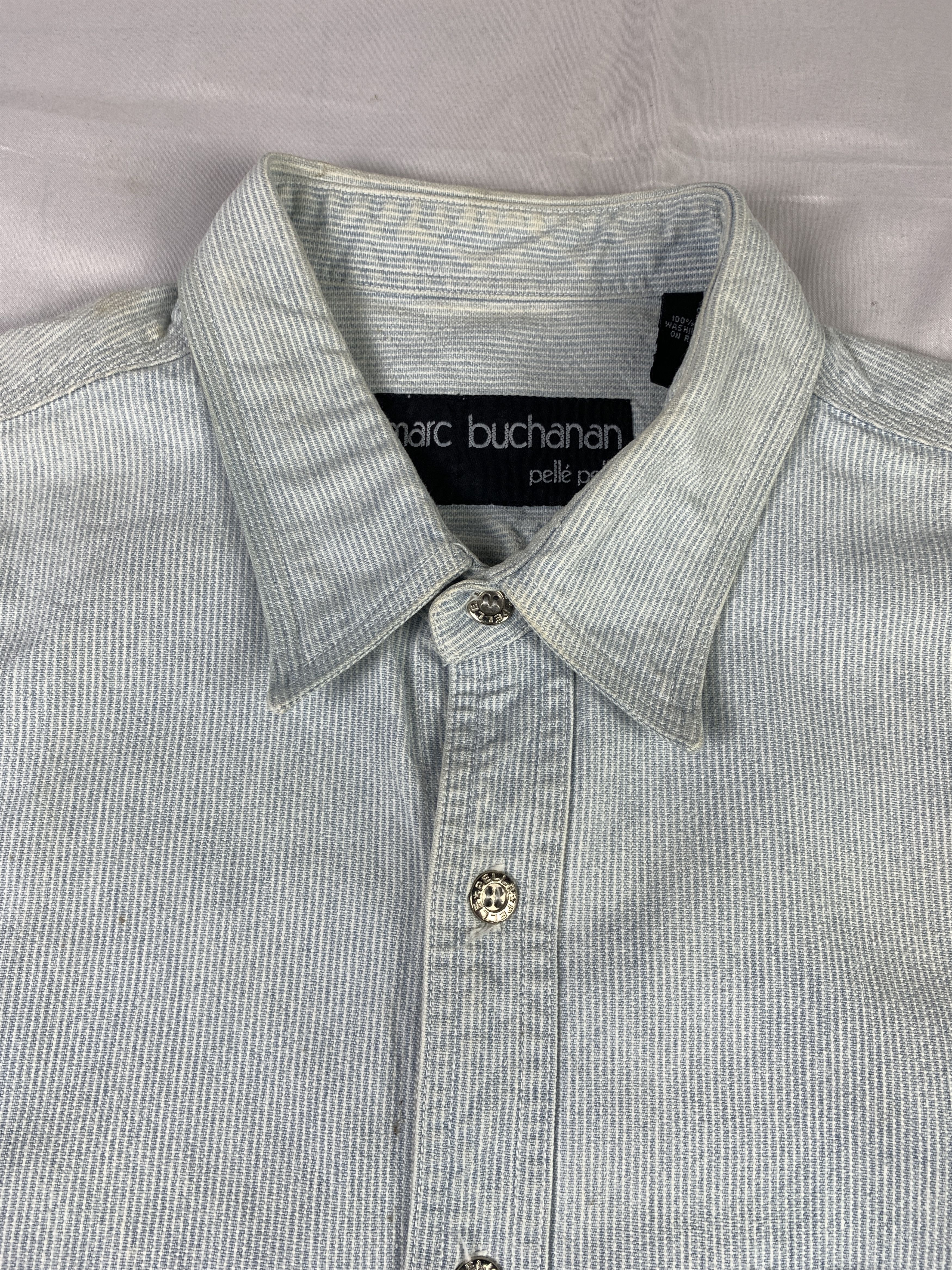 Marc Buchanan Pelle Pelle by Marc Buchanan Soft Blue Heavy Shirt (L) Size US L / EU 52-54 / 3 - 4 Thumbnail