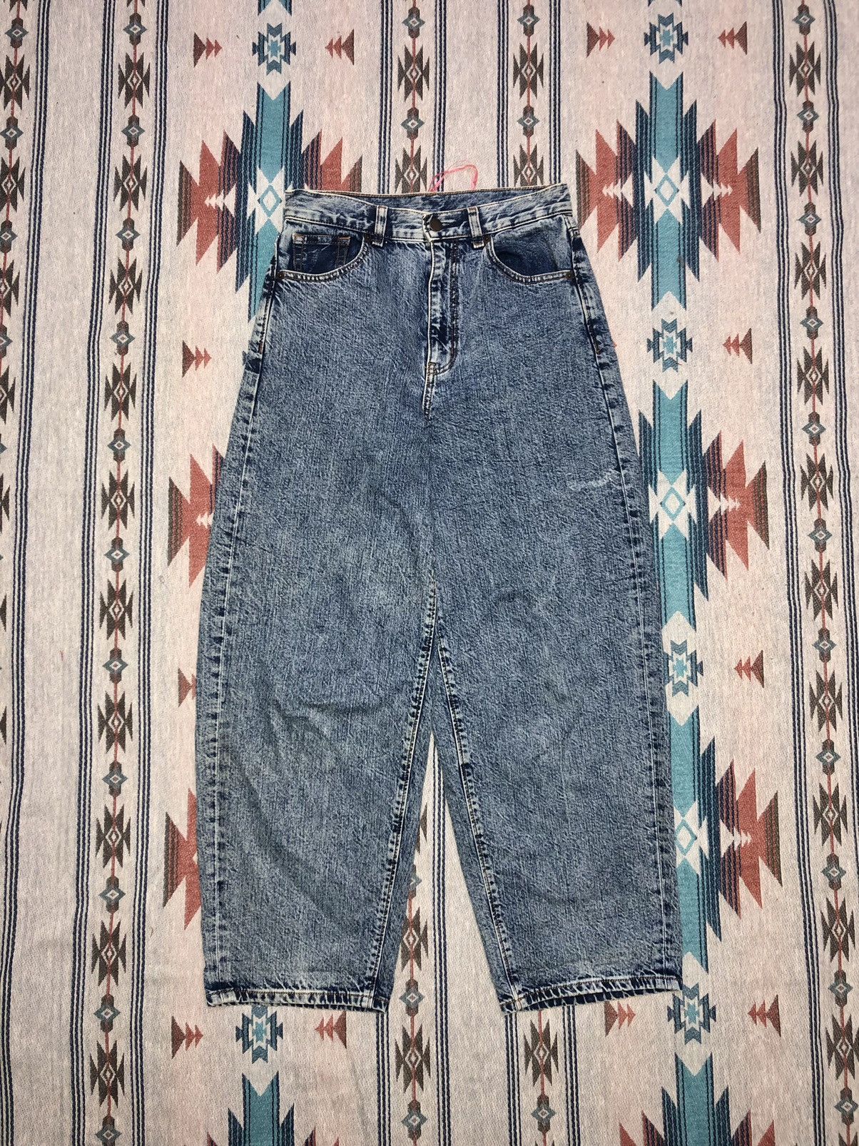 GU BAGGY⚡️⚡️WASHED BLUE DENIM BY GU JEANS Size US 28 / EU 44 - 1 Thumbnail