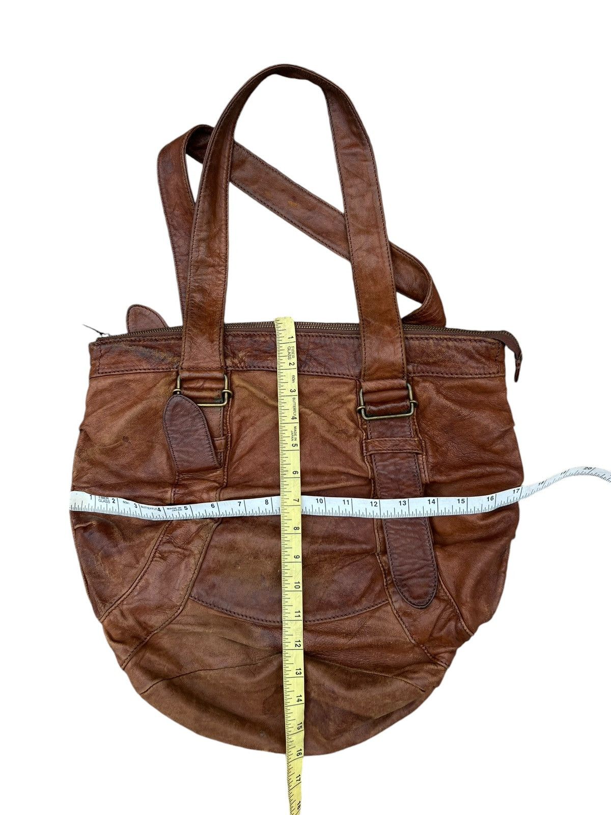 Leather Trashed Zucca Japan Distress Patina Leather Bag Tote Size ONE SIZE - 25 Thumbnail