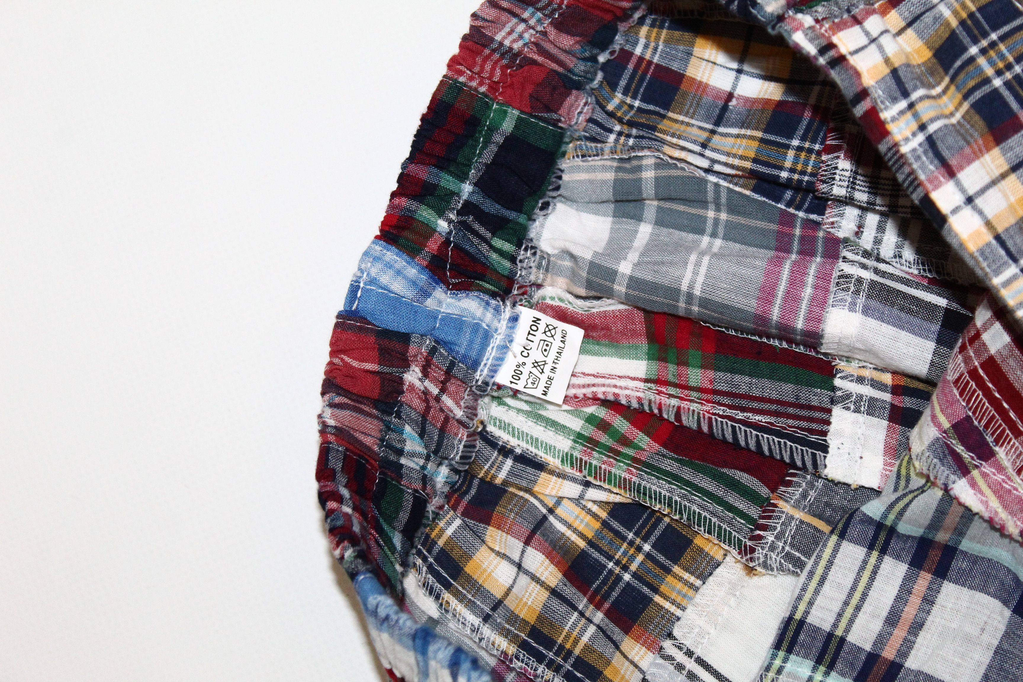 20471120 100% Cotton. Tartan Patchwork Drop Crotch Casual Pants Size US 30 / EU 46 - 7 Thumbnail