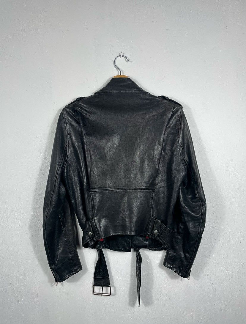 Acne Studios × Designer Acne Studios Black Real Leather Genuine Biker Jacket Belted Size XS / US 0-2 / IT 36-38 - 10 Thumbnail