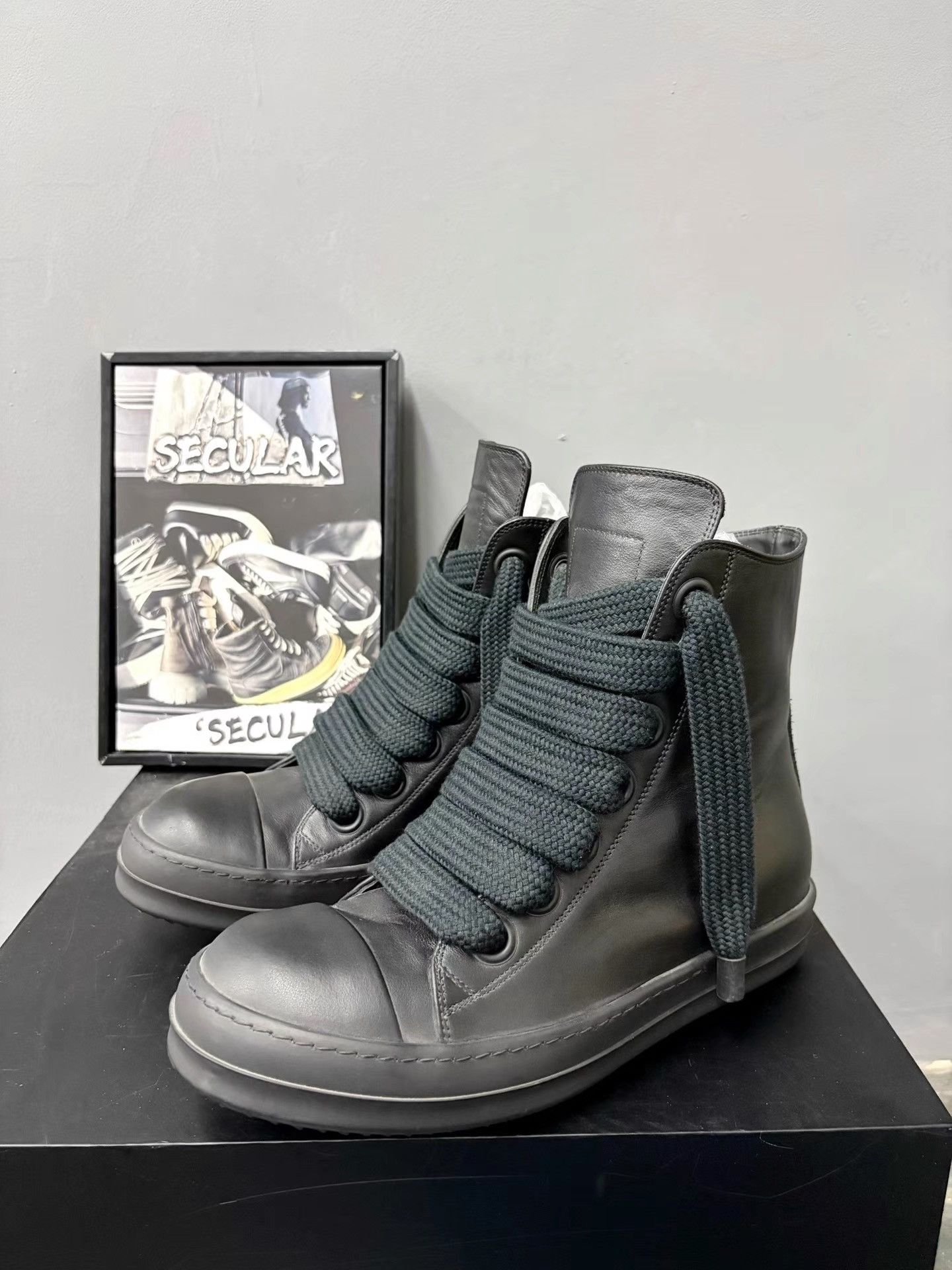 Rick Owens Rick Owens Mainline 24SS Black Warrior High-Top Sneakers K34 Size US 8 / EU 41 - 1 Thumbnail