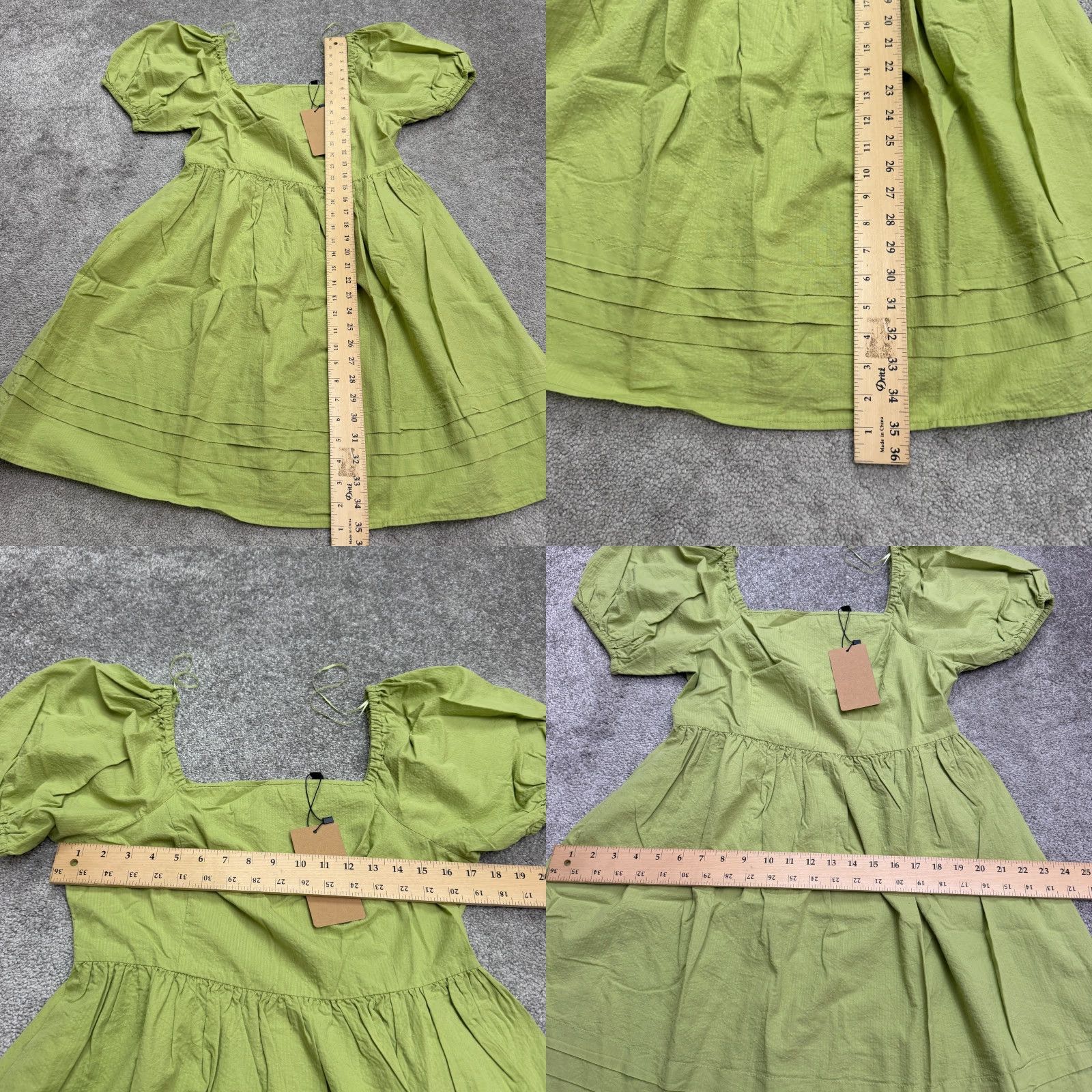 Vintage Princess Highway A-Line Mini Dress Women 12 Green Puff Sleeve Casual Bohemian Size XL / US 12-14 / IT 48-50 - 8 Thumbnail