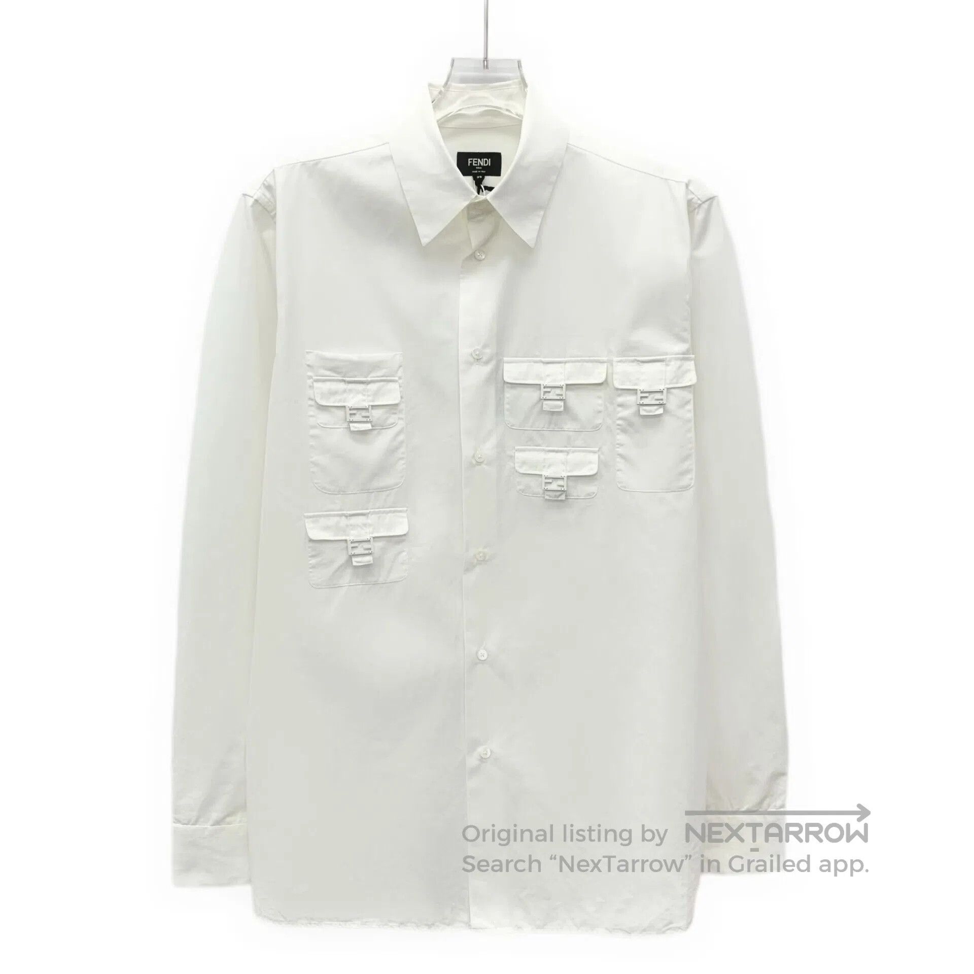 Fendi FENDI size 39 White multi-pocket cotton lapel single-breas Size US S / EU 44-46 / 1 - 1 Thumbnail