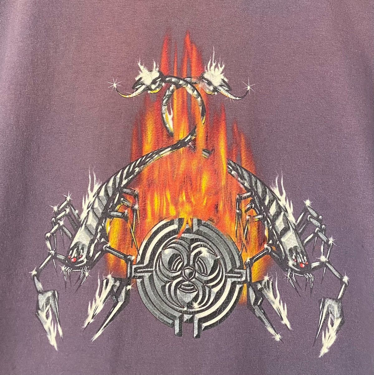 Vintage 90’s Extreme Scorpion Flames Faded Distressed T-Shirt Medium Size US M / EU 48-50 / 2 - 7 Thumbnail