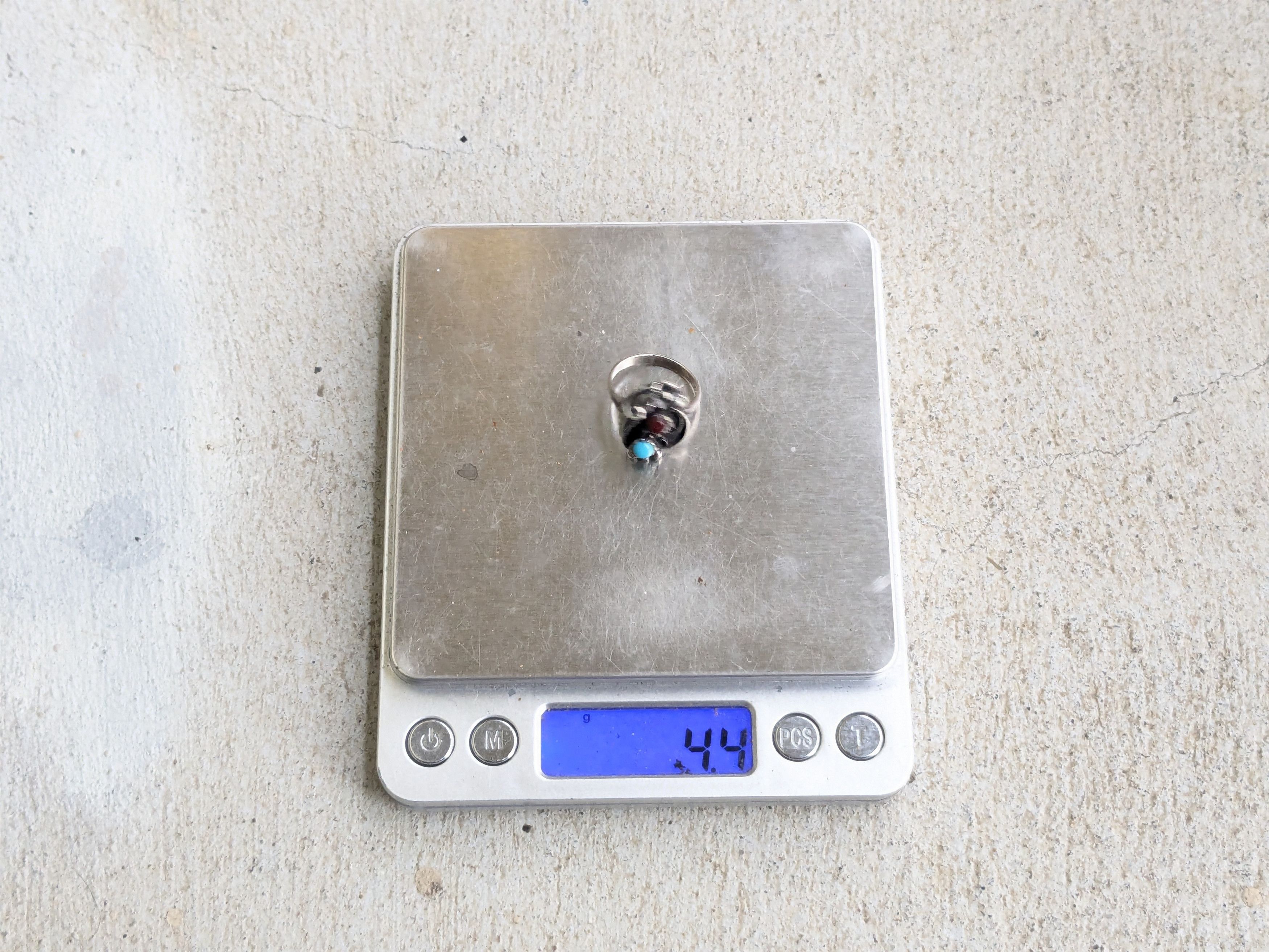 Jewelry × Sterling Silver Vintage Sterling Silver Ring Turquoise Agate 5.75 Native Size ONE SIZE - 12 Thumbnail