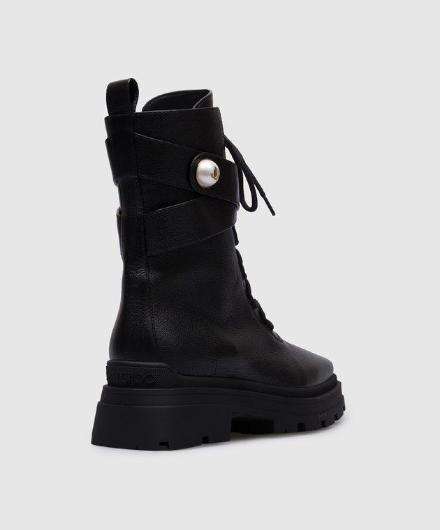 Jimmy Choo Noemi 45 black leather boots Size US 7 / IT 37 - 3 Thumbnail