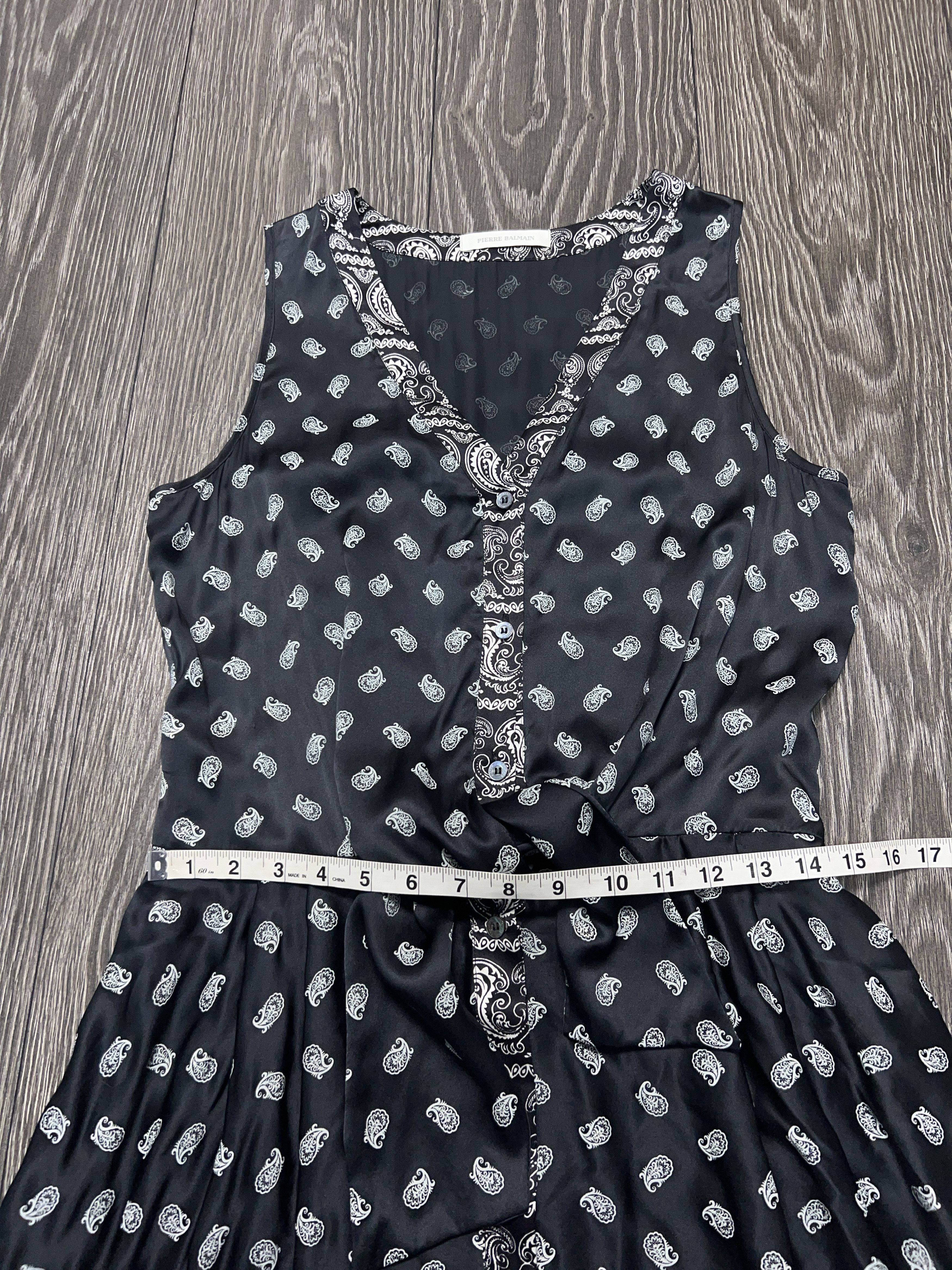 Balmain Paisley Monogram Dress Maxi Silk Sleeveless Size 30 / 44 Size M / US 6-8 / IT 42-44 - 11 Thumbnail