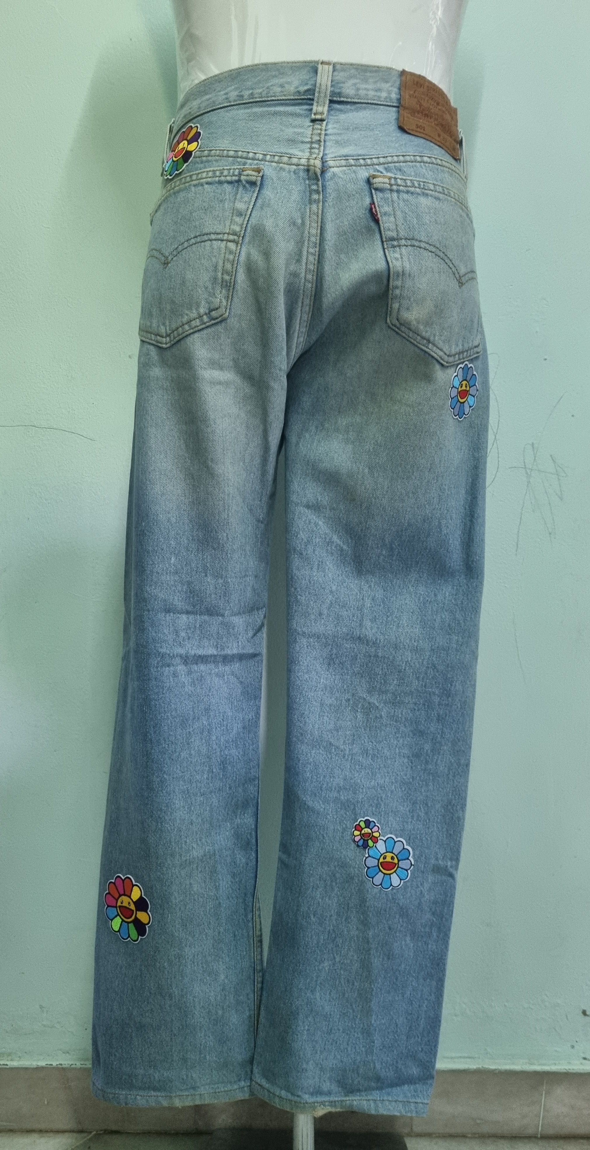 Levi's × Takashi Murakami × Vintage Vintage Levi's 501XX Takashi Murakami Jeans Size US 33 - 2 Thumbnail