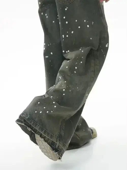 VIBE hiphop baggy utility flared paint pants Size US 28 / EU 44 - 3 Thumbnail