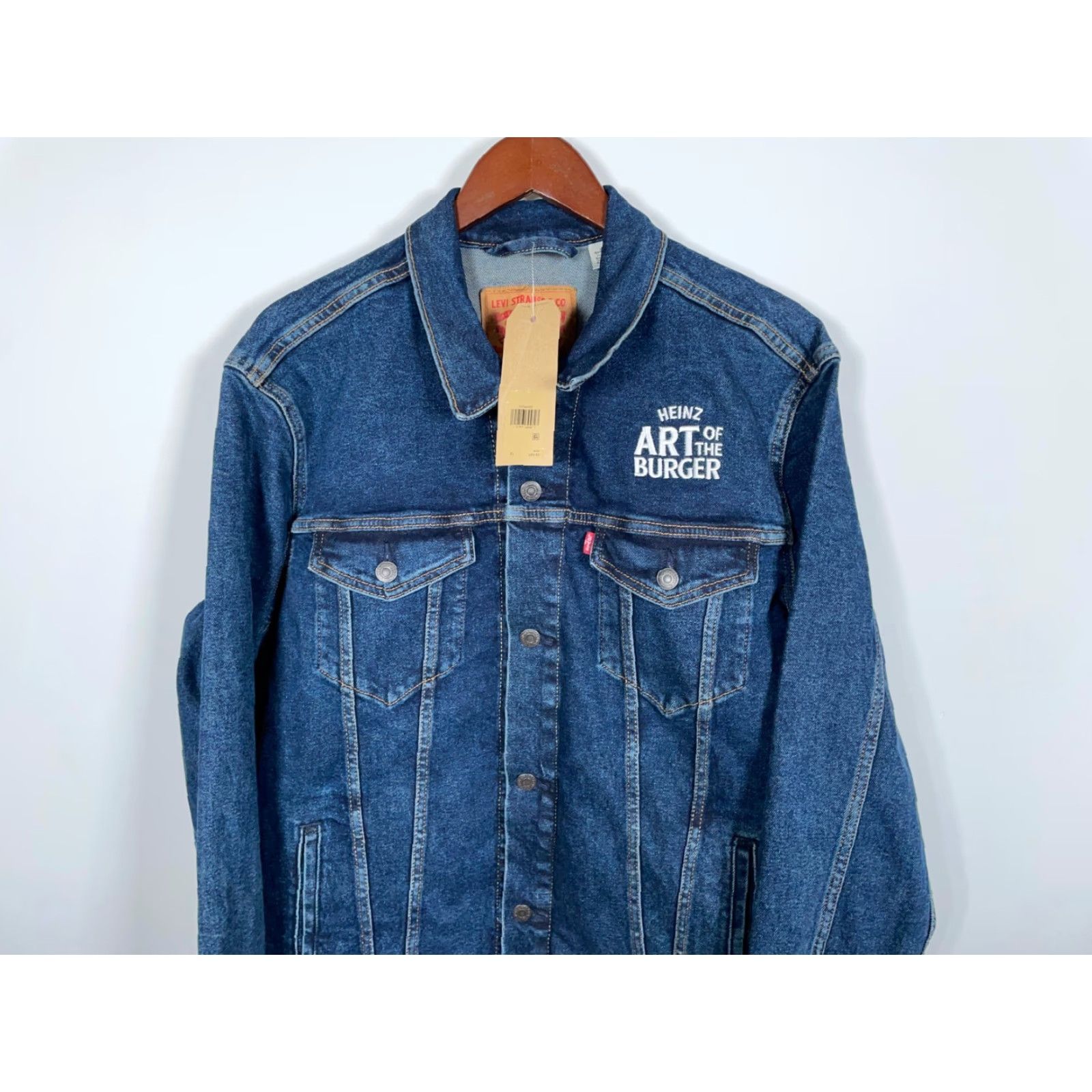 Levi's Levi's Denim Jacket Adult XL Blue Trucker Embroidered 90s Grunge Mens Size US XL / EU 56 / 4 - 4 Thumbnail