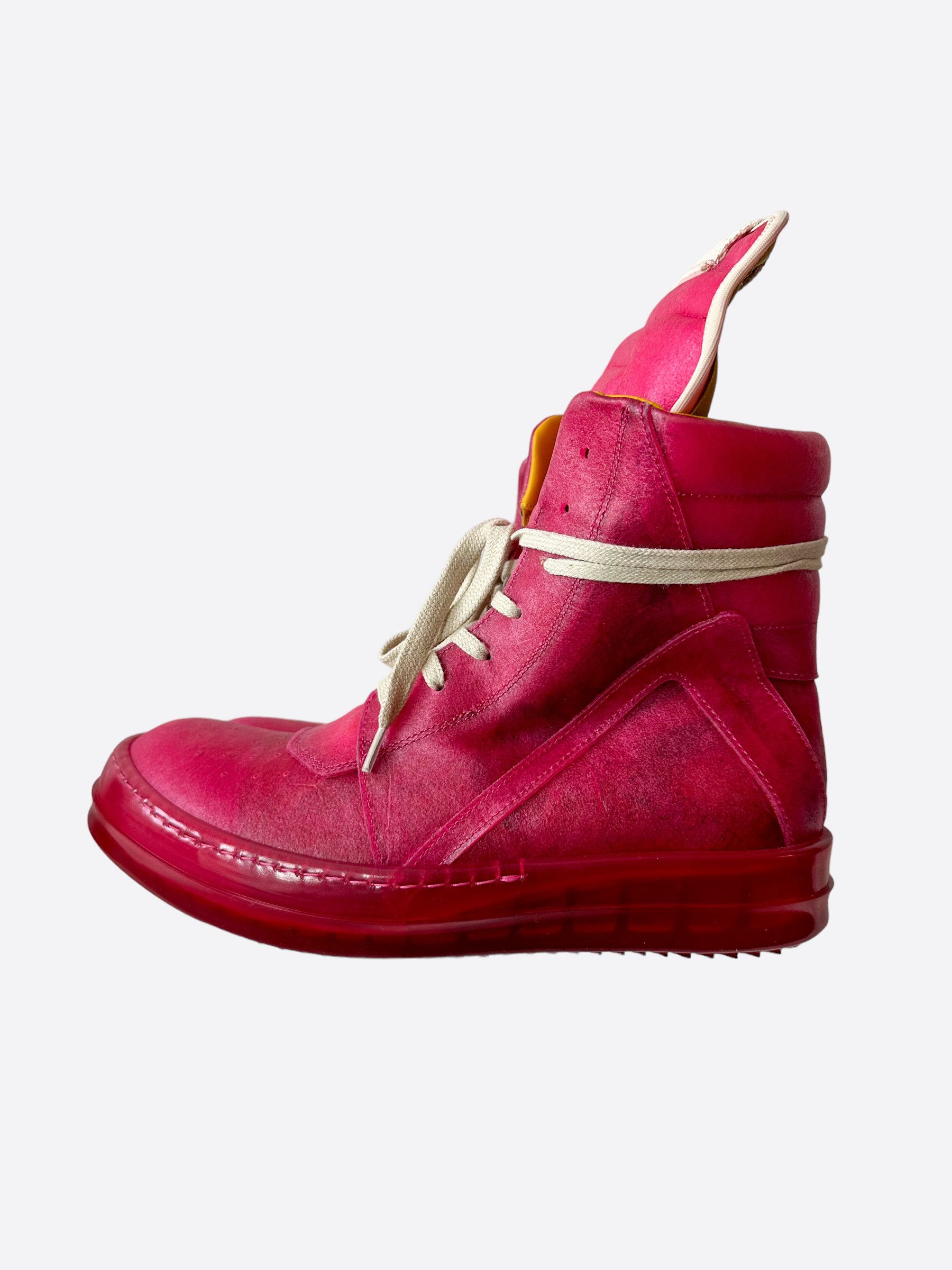 Rick Owens Rick Owens Hot Pink Geobasket High Top Women Sneakers Size US 7 / IT 37 - 3 Thumbnail