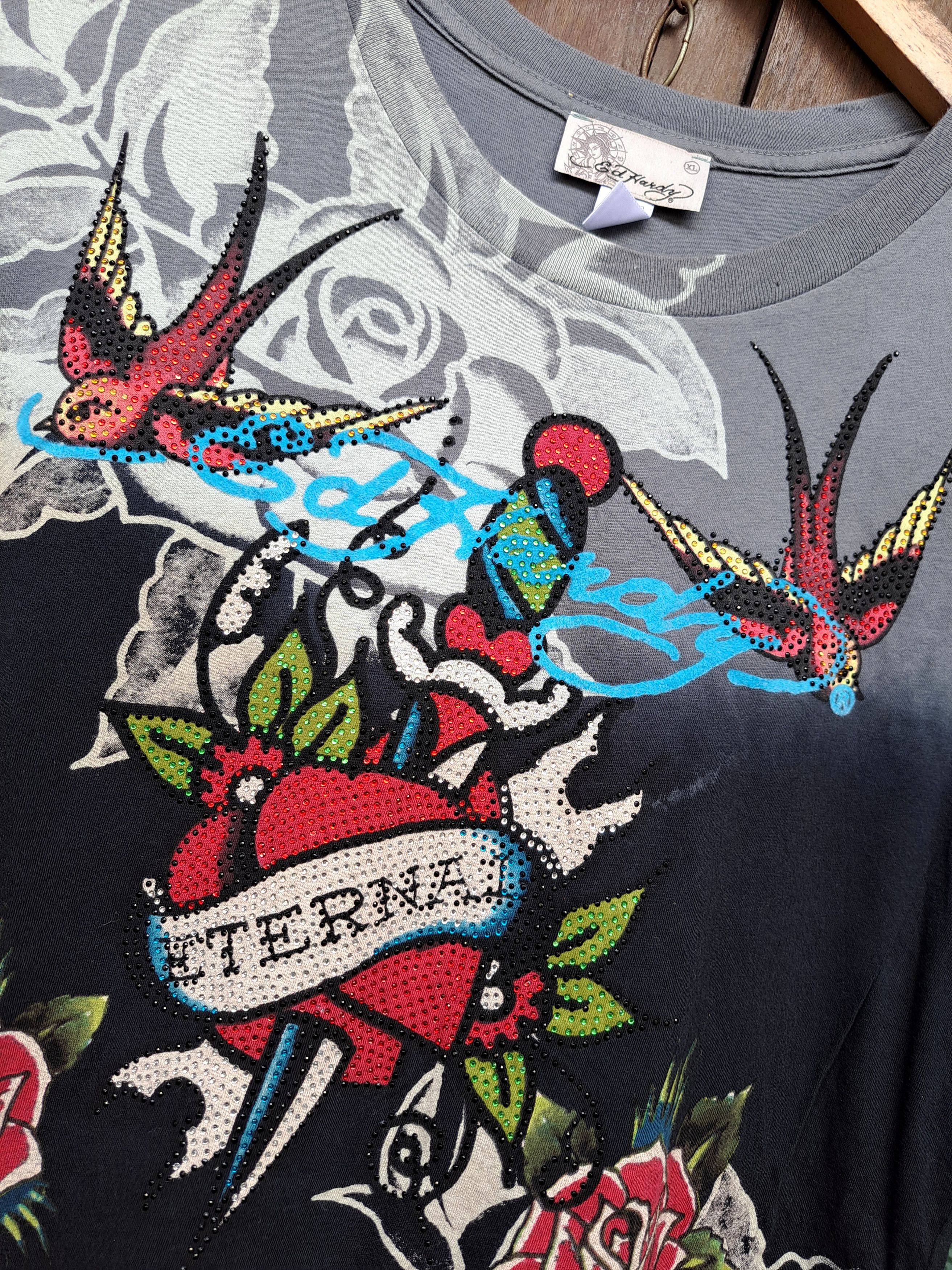 Ed Hardy Vintage Y2K Ed Hardy by Christian Audiger Tshirt Tunic Women Size XL / US 12-14 / IT 48-50 - 3 Thumbnail