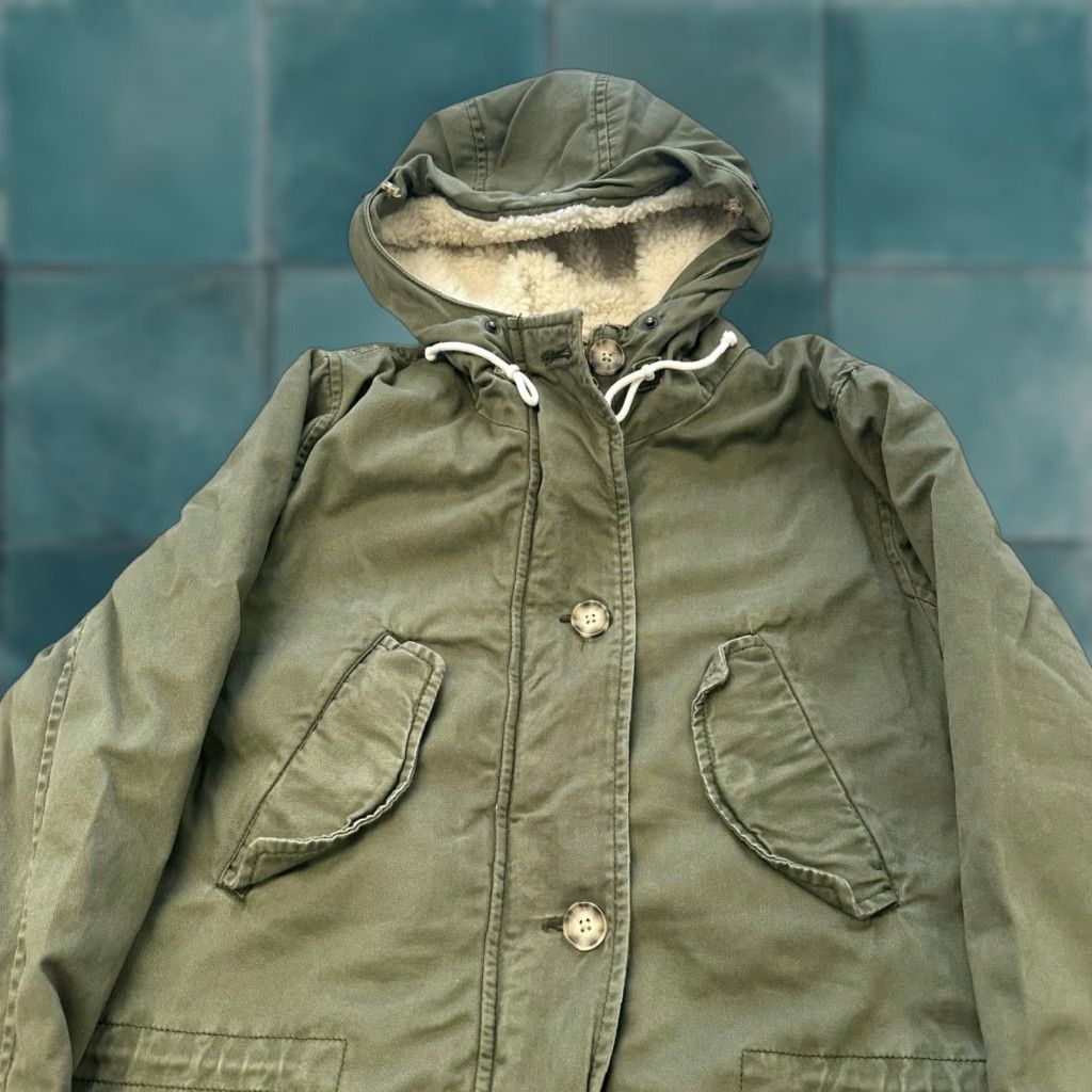 Abercrombie & Fitch VINTAGE Abercrombie & Fitch Green Womens S Sherpa Lined Military Parka Jacket Size S / US 4 / IT 40 - 1 Thumbnail
