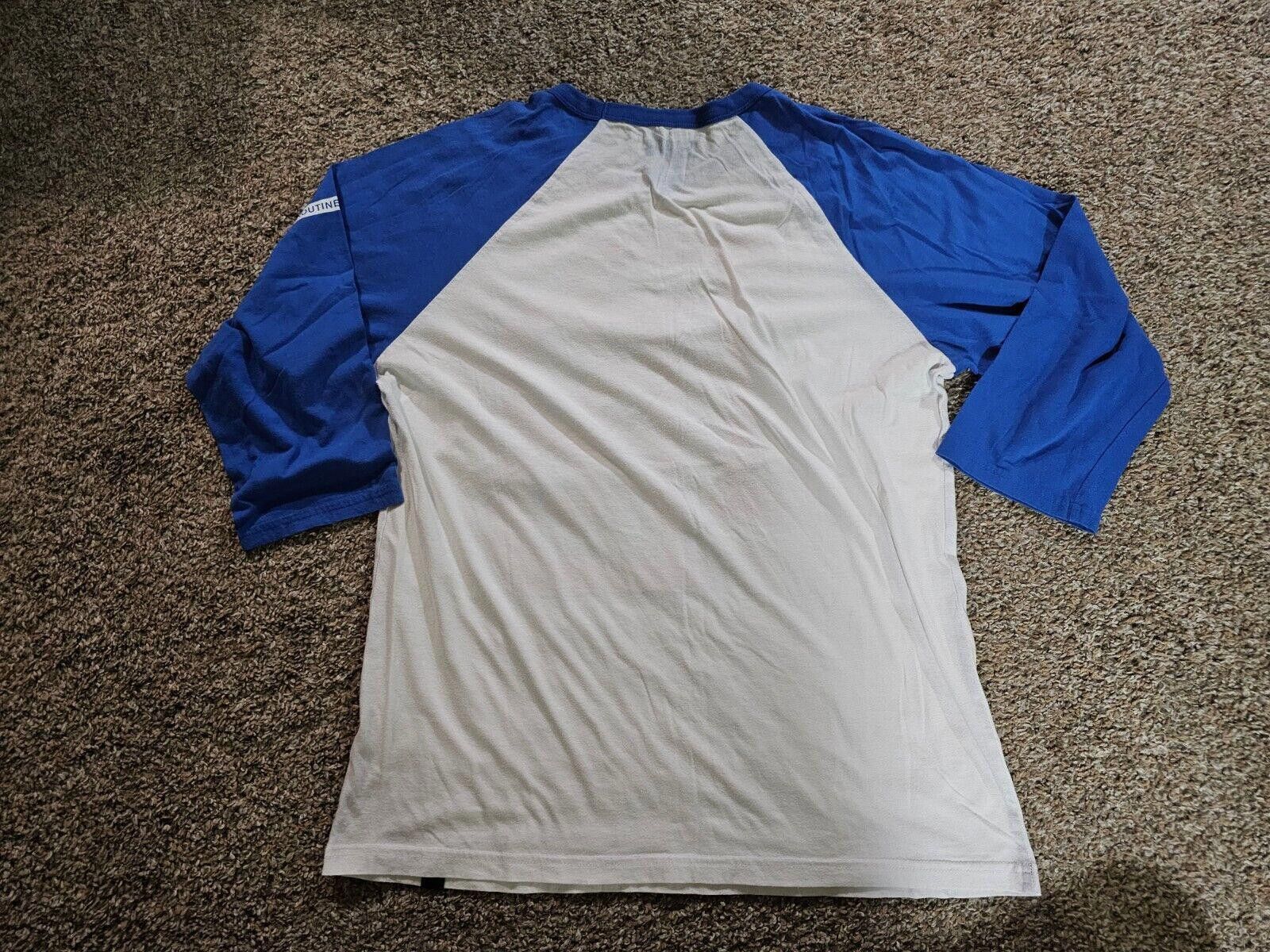 Designer Routine Baseball RB 3/4 Sleeve T-Shirt Blue Mens Large Size US L / EU 52-54 / 3 - 8 Thumbnail