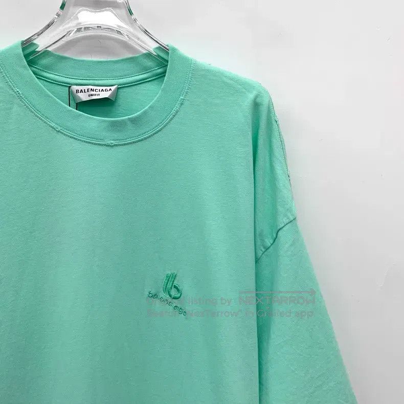 Balenciaga Balenciaga Green Destroyed Vintage Logo Letter Embroidered Size US L / EU 52-54 / 3 - 3 Thumbnail