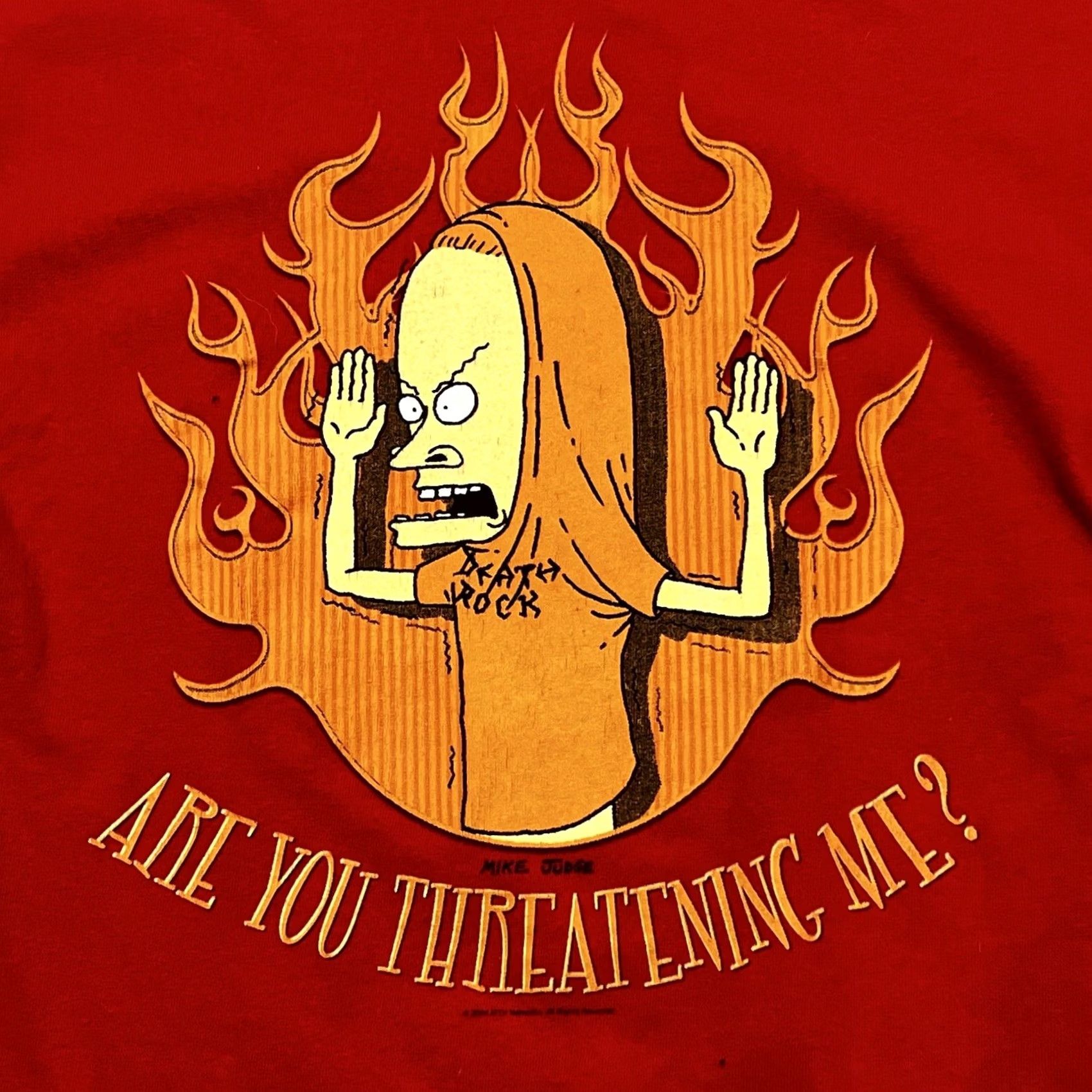 Gildan VINTAGE Beavis and Butthead T Shirt Mens Small Red 2004 Cornholio MTV Shirt Logo Beavis And Butthead Are You Threatening Me T Shirt Mens Small Size US S / EU 44-46 / 1 - 2 Thumbnail