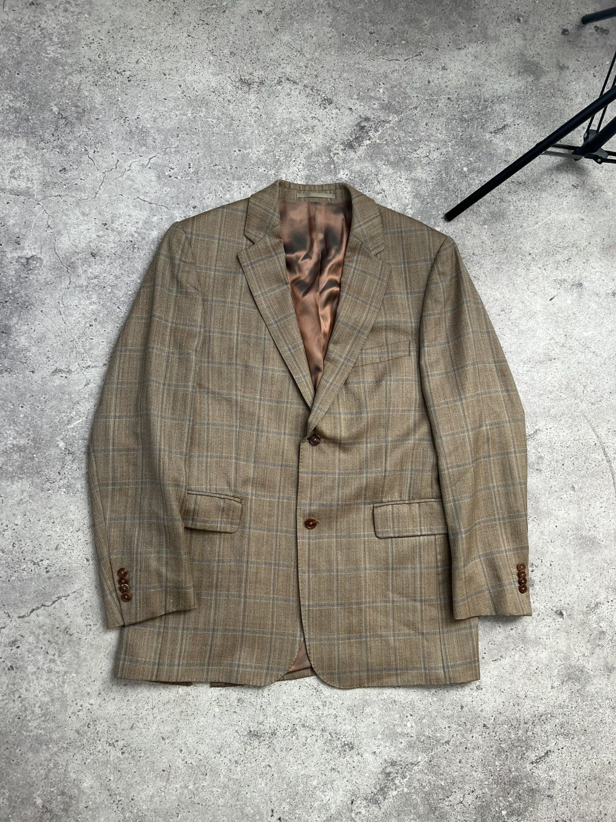 Burberry × Vintage BURBERRY Jacket Double Breasted Coat Blazer Wool 80s Size 50R - 1 Thumbnail