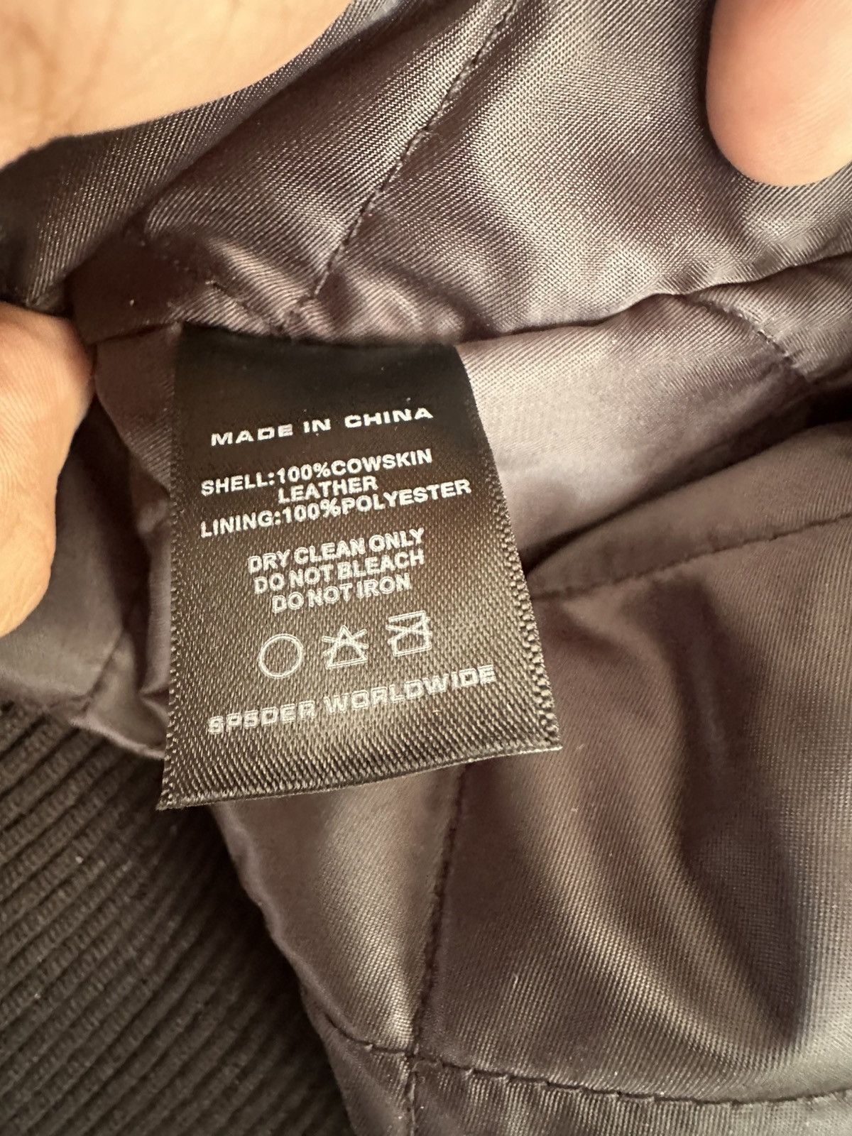 Sp5der Sp5der Black Debossed Web Leather Jacket Size US XXL / EU 58 / 5 - 7 Thumbnail